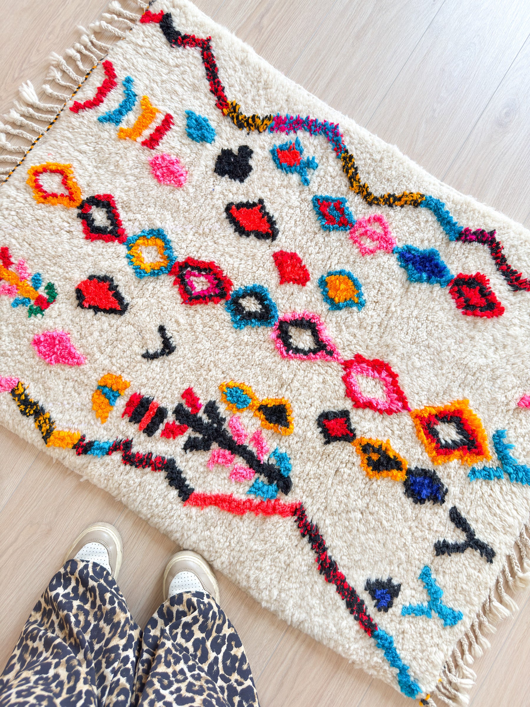 Tapis berbère coloré 91 x 135 cm - n°2081