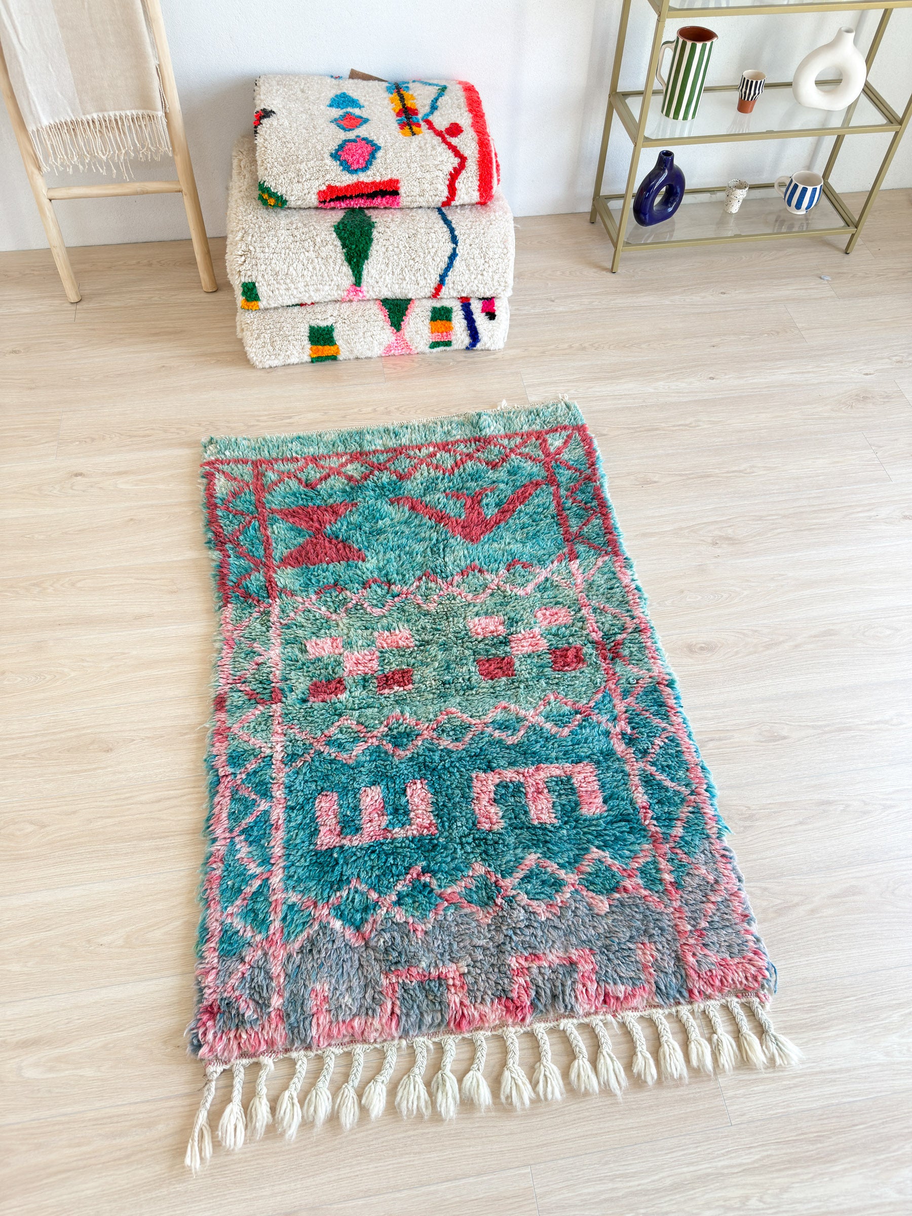 Tapis berbère coloré 99 x 167 cm - n°2123