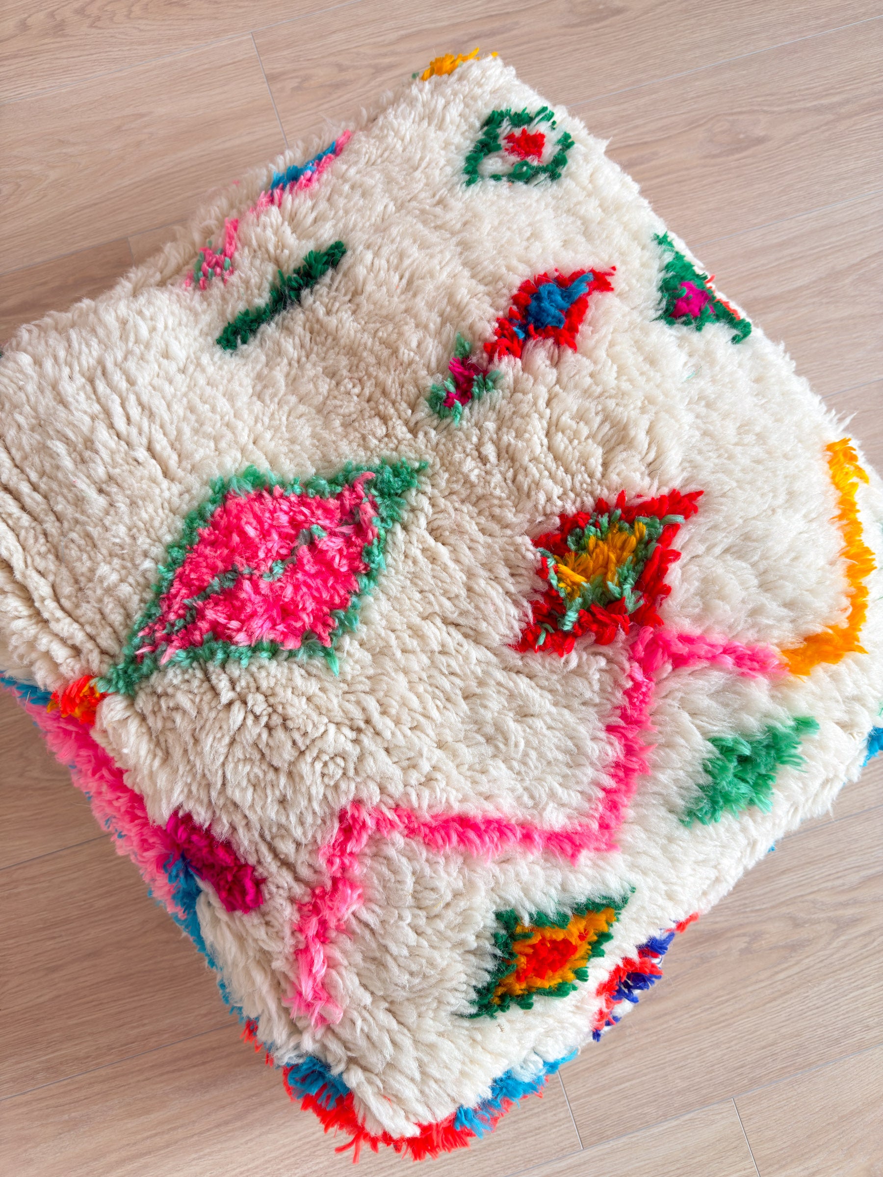 Moroccan pouf, colorful Berber pouf - 60 x 60 cm - n°3