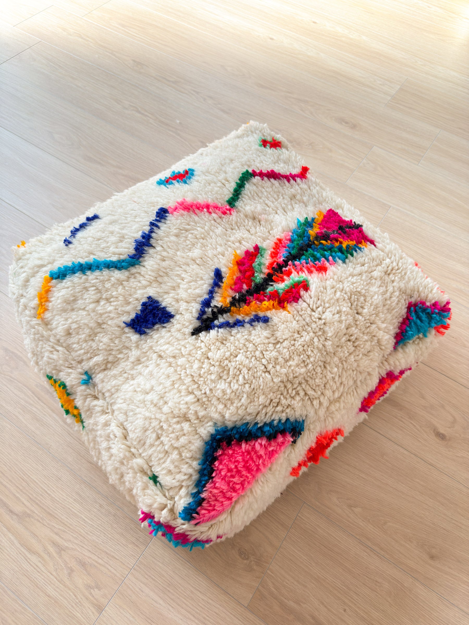 Moroccan pouf, colorful Berber pouf - 60 x 60 cm - n°4