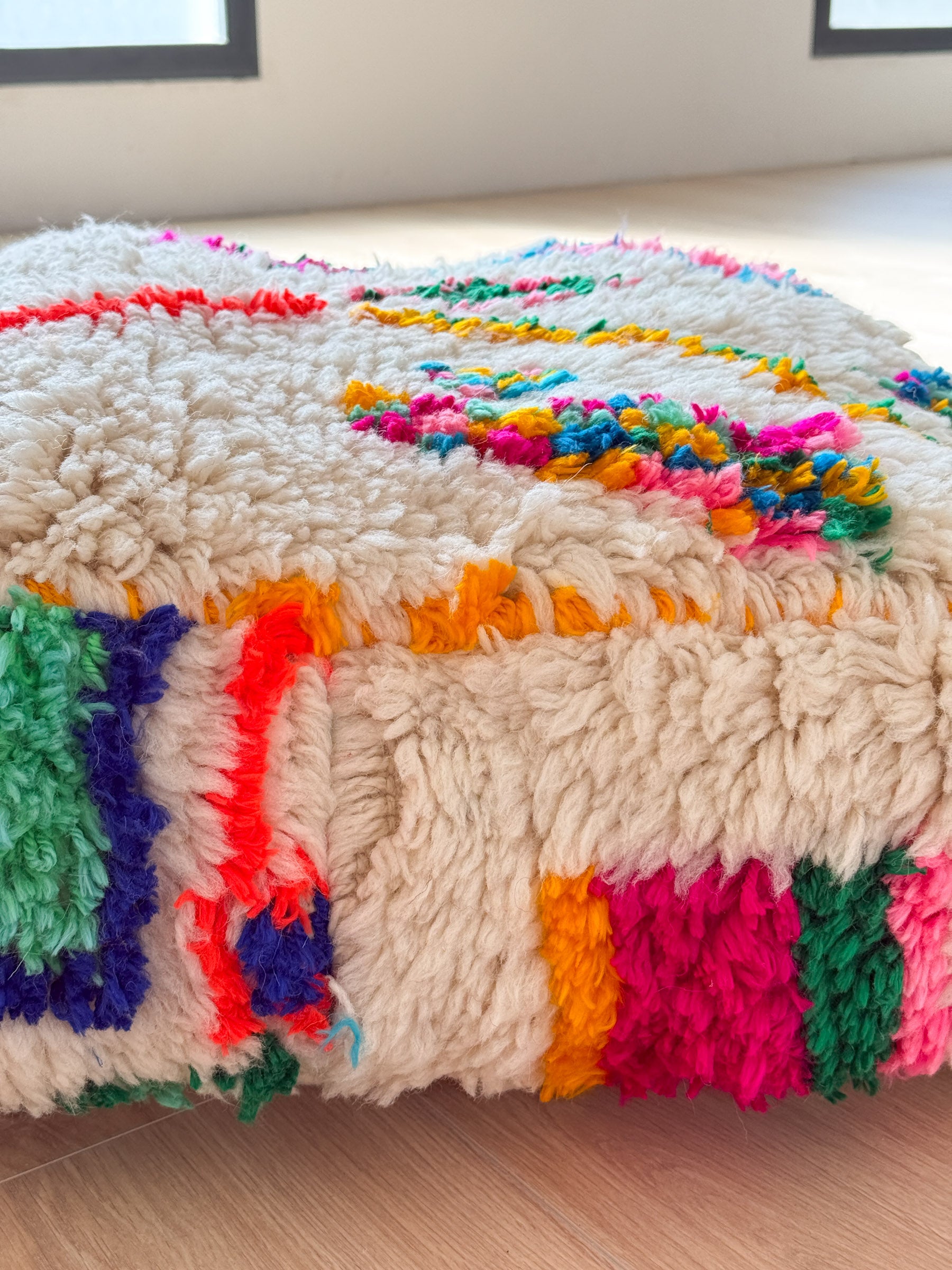 Moroccan pouf, colorful Berber pouf - 60 x 60 cm - n°5