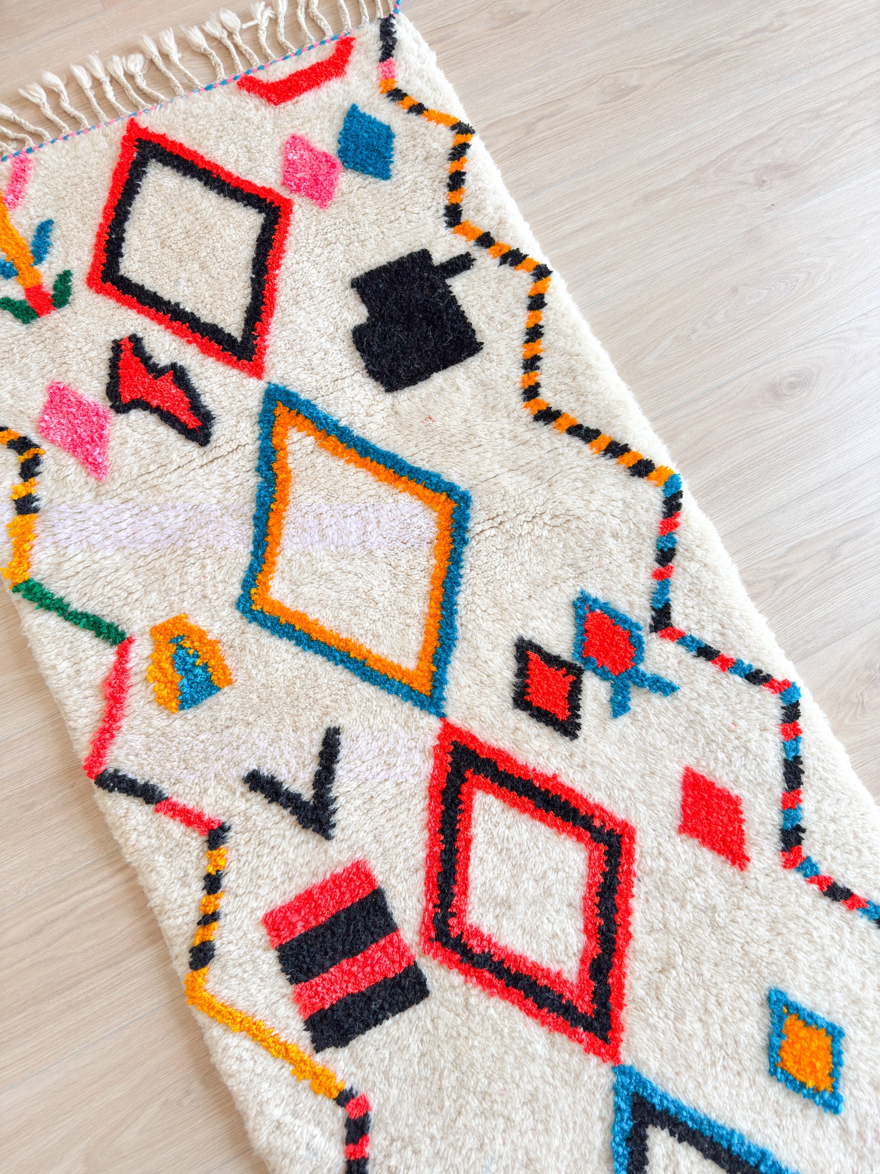 Tapis de couloir berbère coloré 87 x 320 cm - n°1951