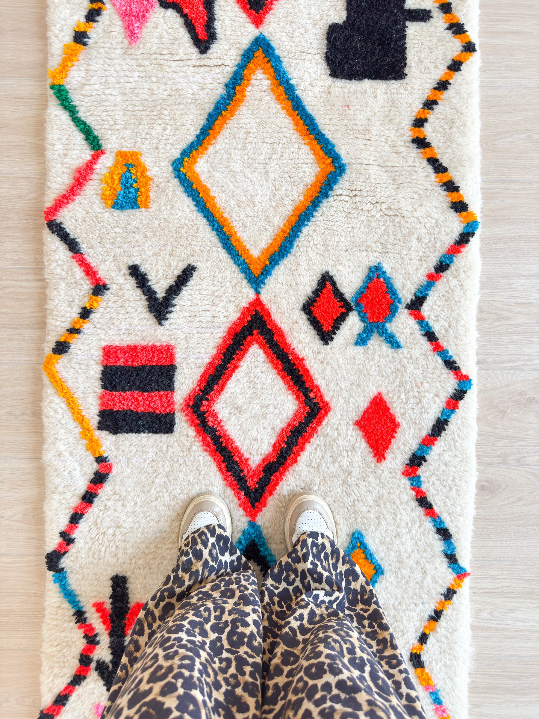 Tapis de couloir berbère coloré 87 x 320 cm - n°1951