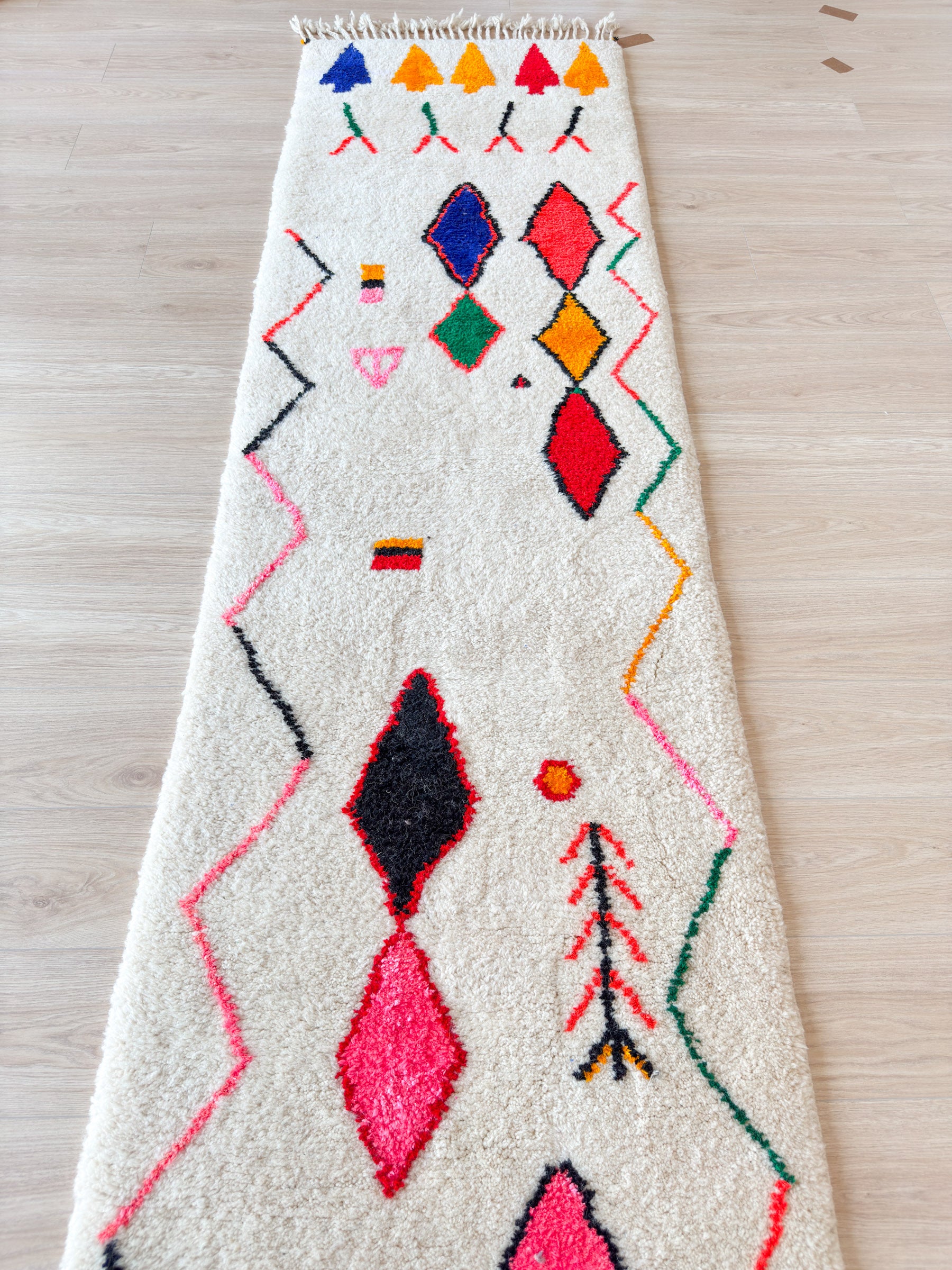 Tapis de couloir berbère coloré 85 x 354 cm - n°2087