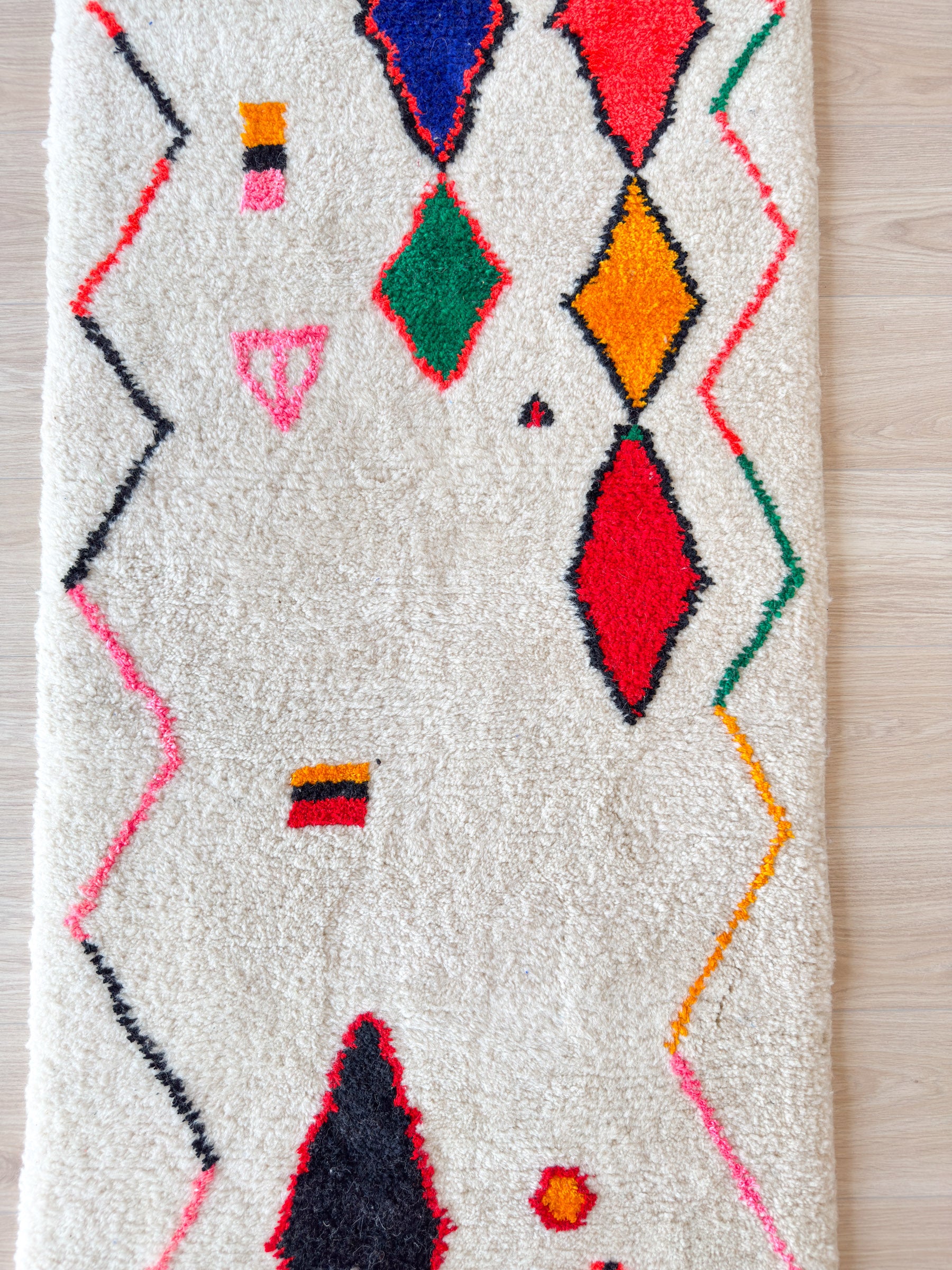 Tapis de couloir berbère coloré 85 x 354 cm - n°2087