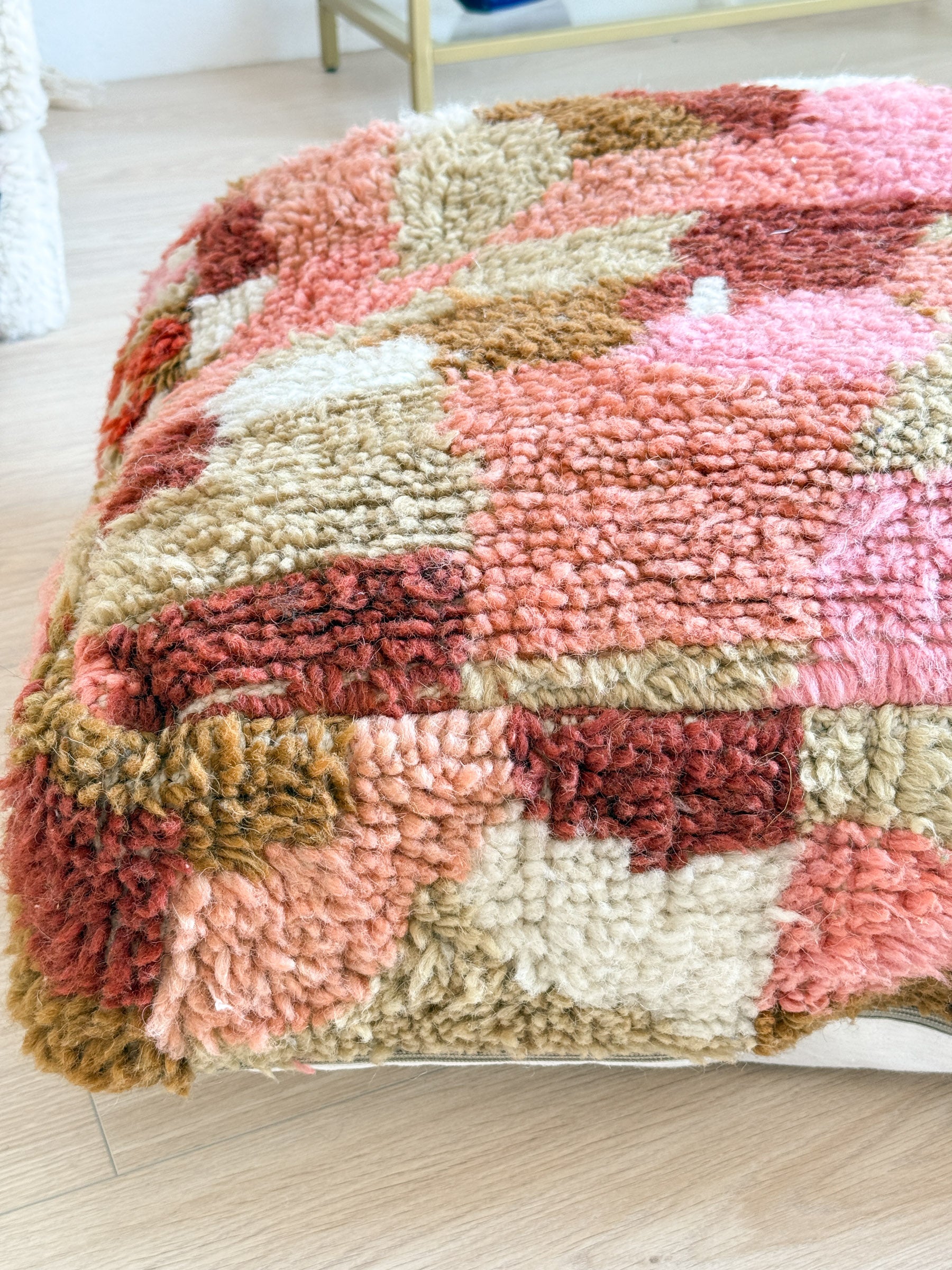Marokkanischer Pouf, bunter Berber-Pouf - 60 x 60 cm - Nr. 29