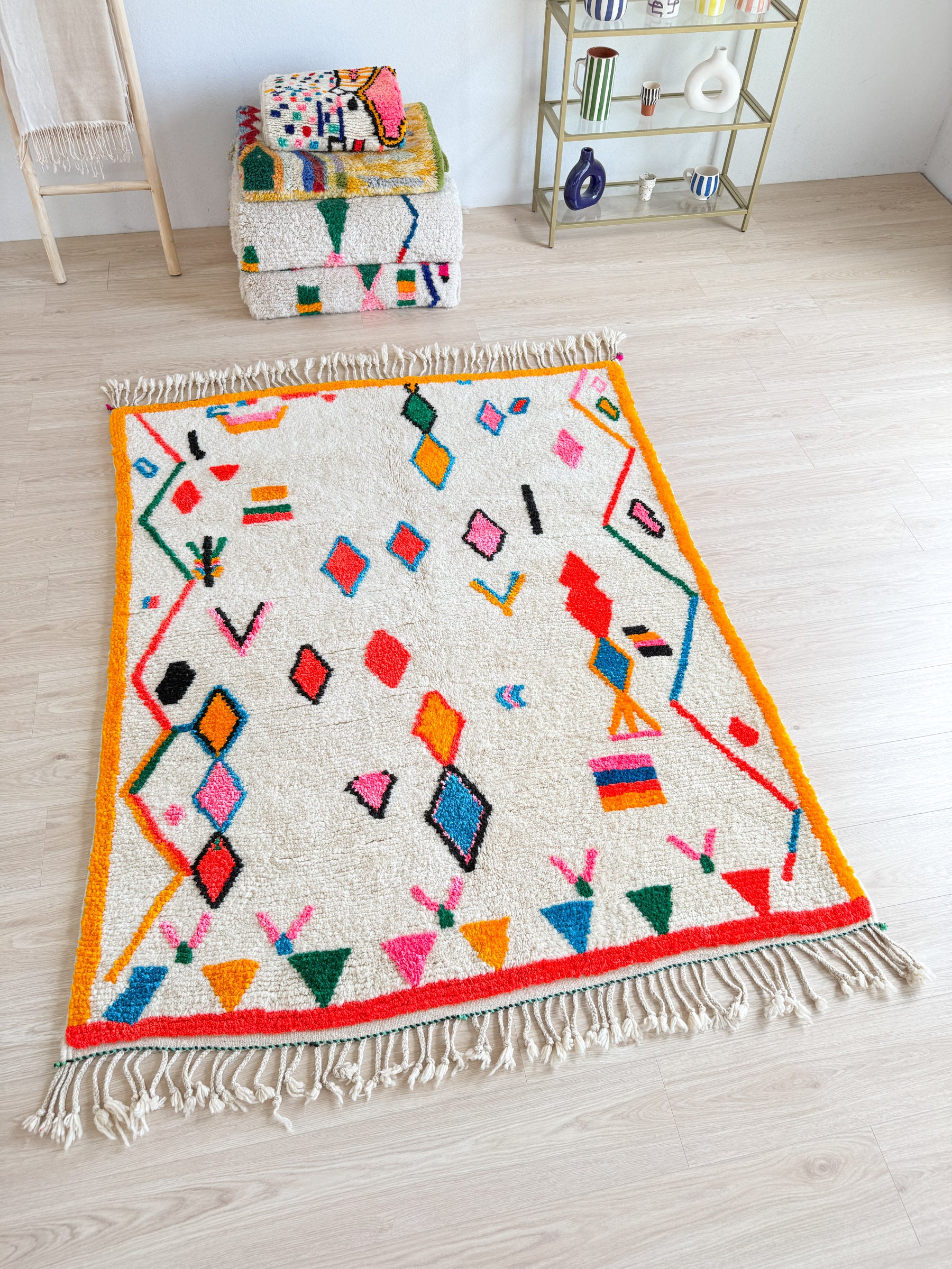 Farbenfroher Berberteppich 163 x 227 cm - Nr. 2122