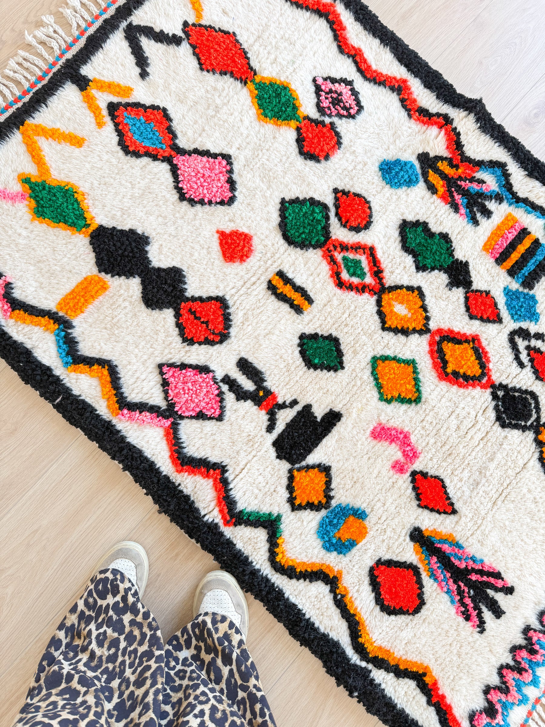 Bunter Berberteppich 102 x 166 cm - Nr. 2344