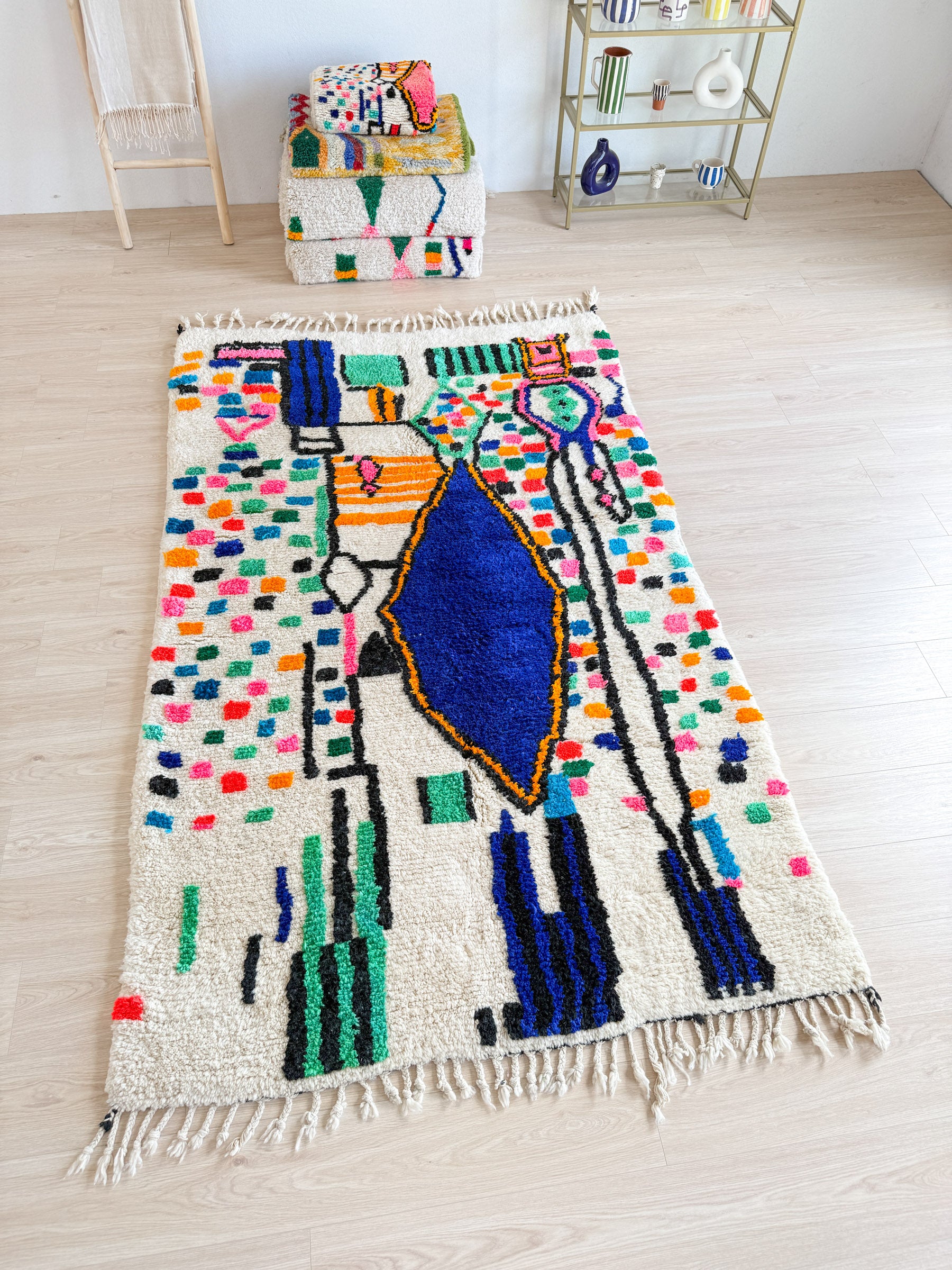 Farbenfroher Berberteppich 161 x 278 cm - Nr. 2012