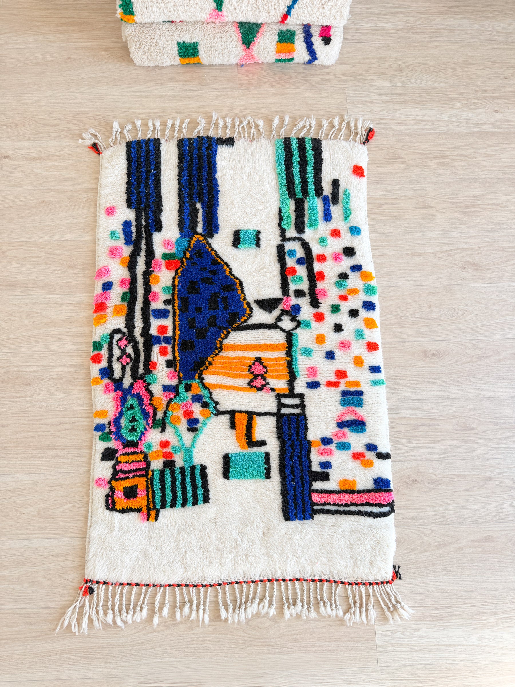 Bunter Berberteppich 93 x 162 cm - Nr. 2459