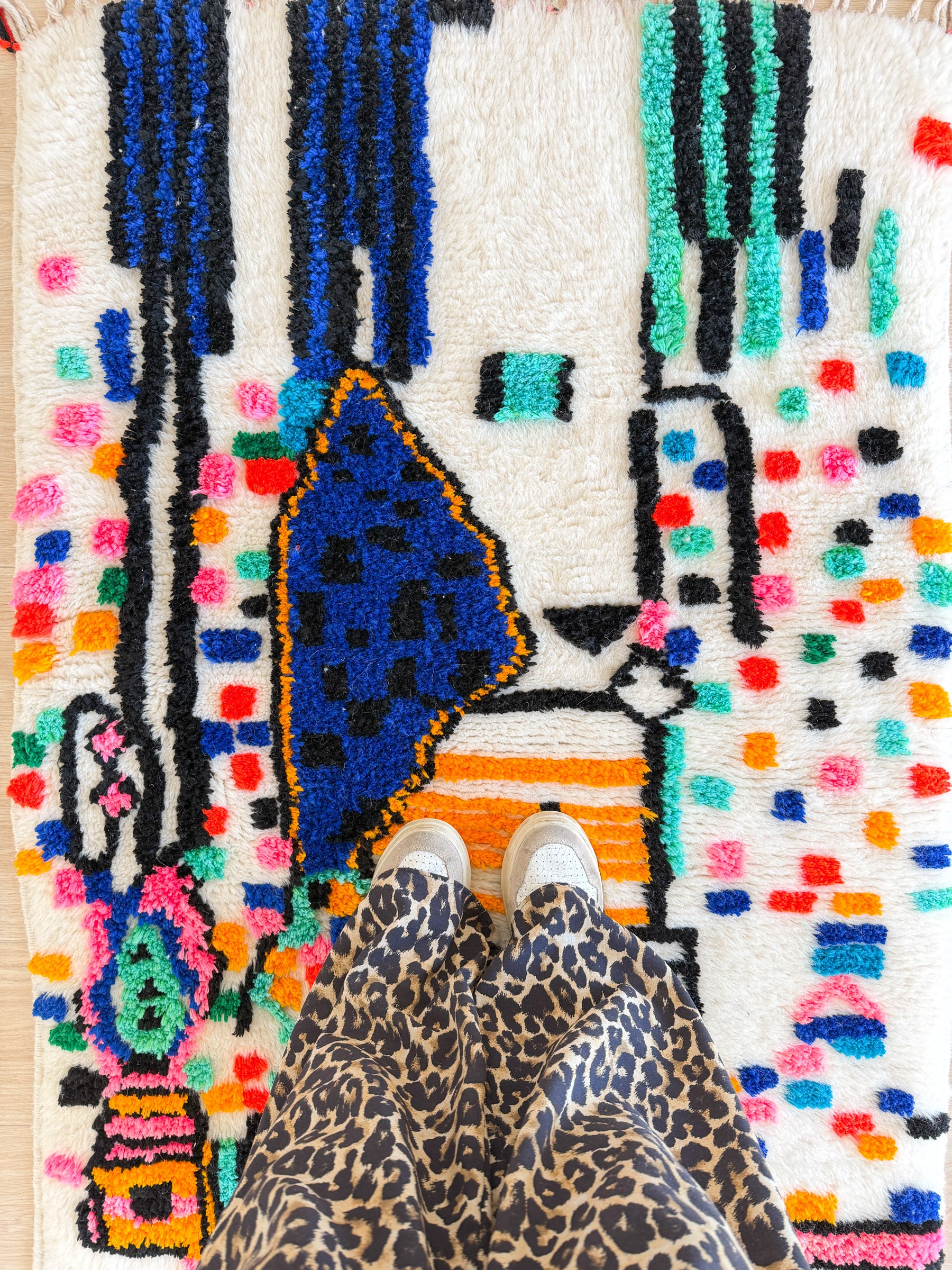 Bunter Berberteppich 93 x 162 cm - Nr. 2459