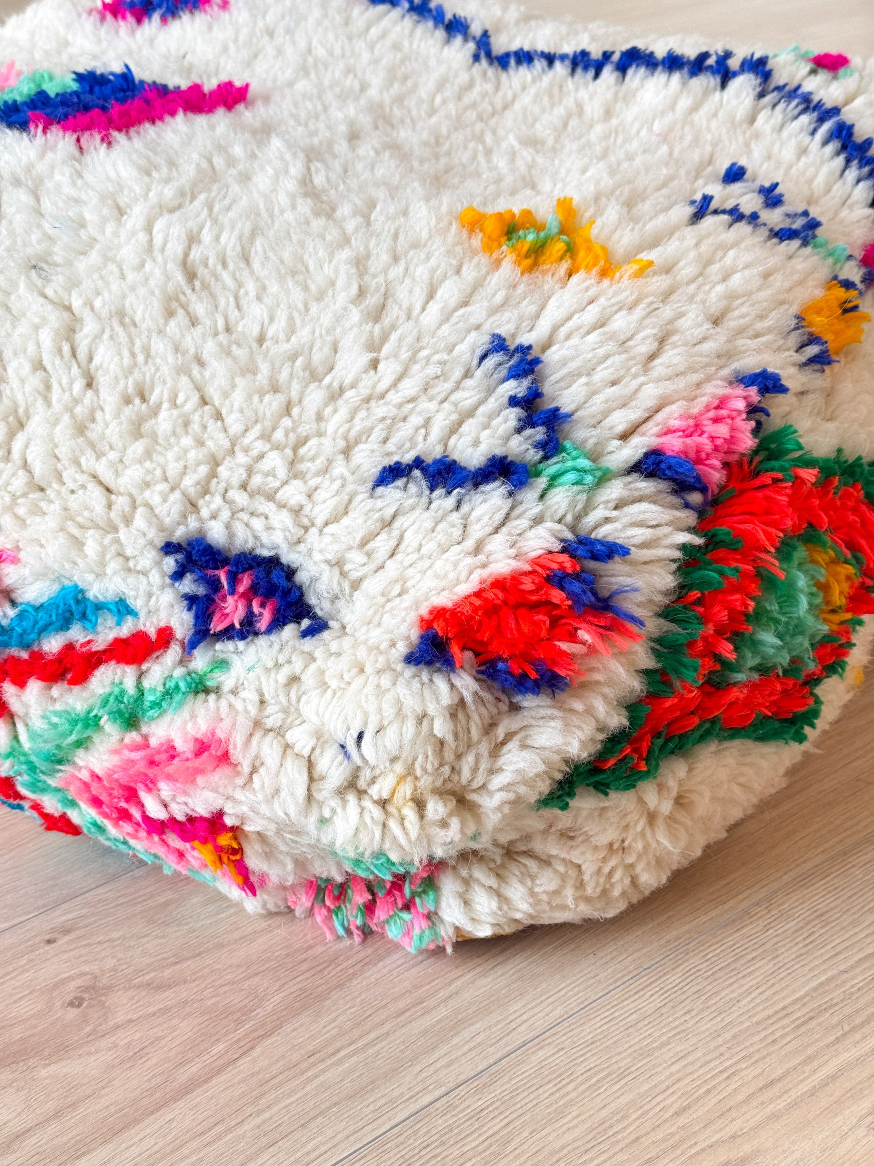 Moroccan pouf, colorful Berber pouf - 60 x 60 cm - n°6