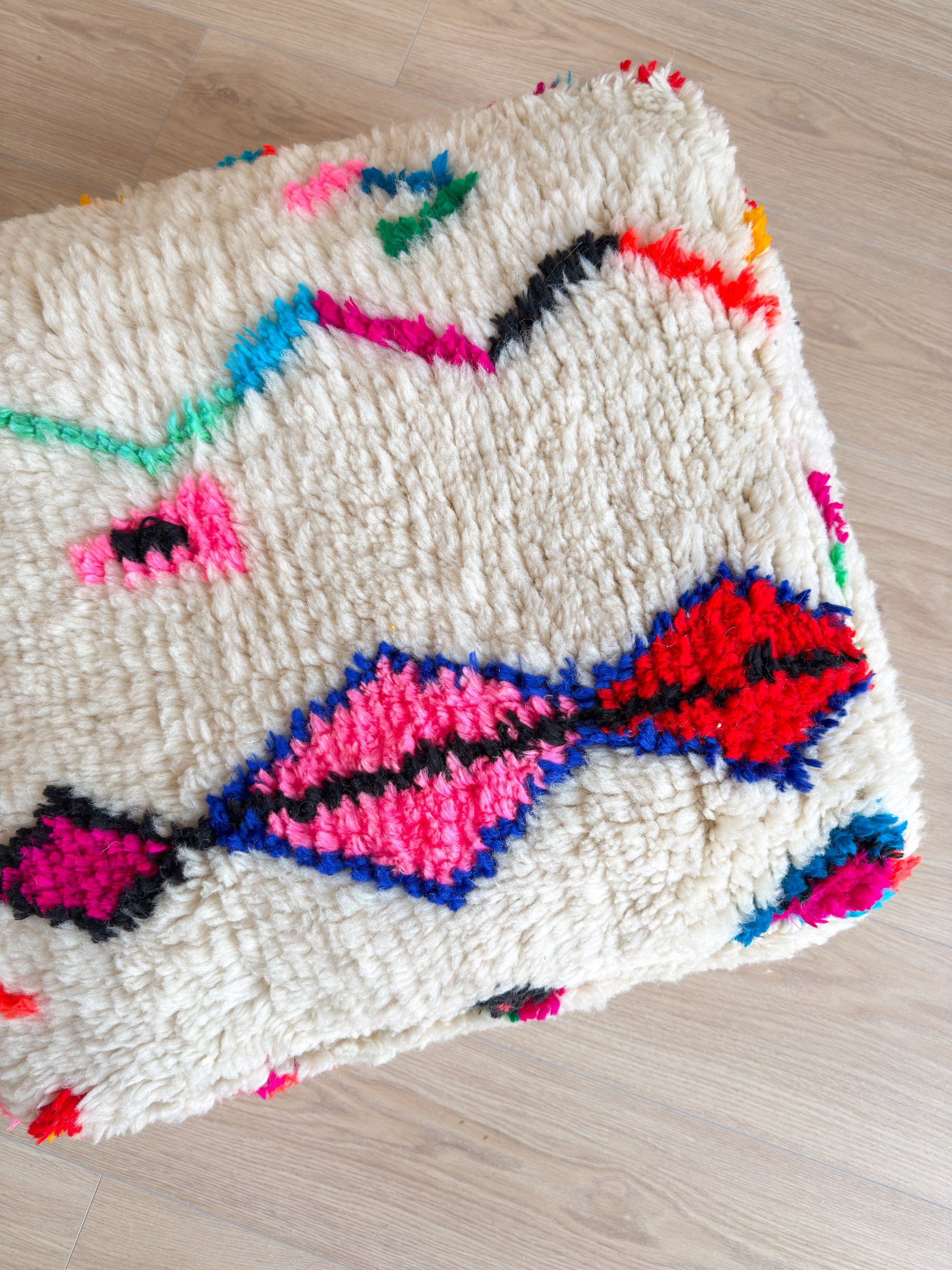 Moroccan pouf, colorful Berber pouf - 60 x 60 cm - n°10