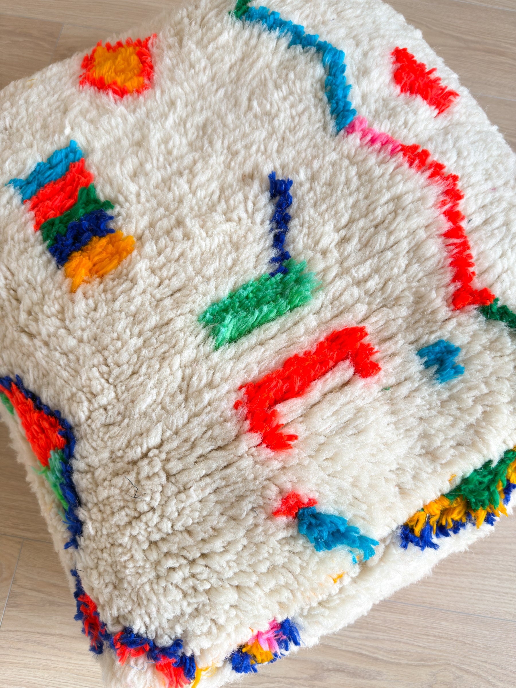 Moroccan pouf, colorful Berber pouf - 60 x 60 cm - n°13