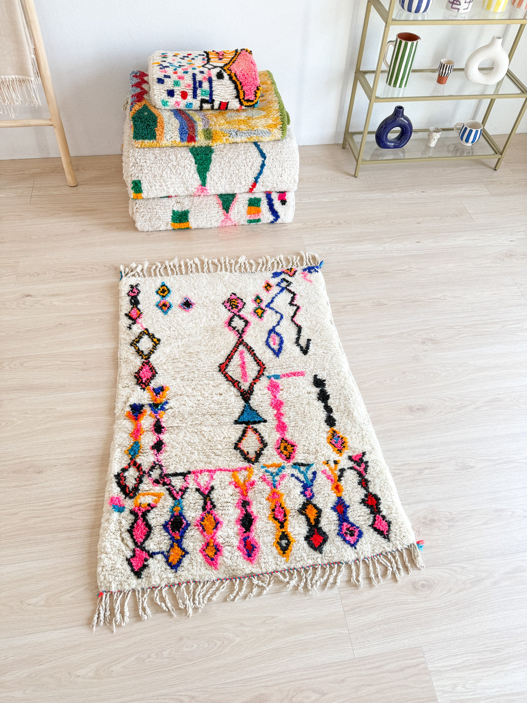 Colorful Berber rug 87 x 141 cm - n°1915