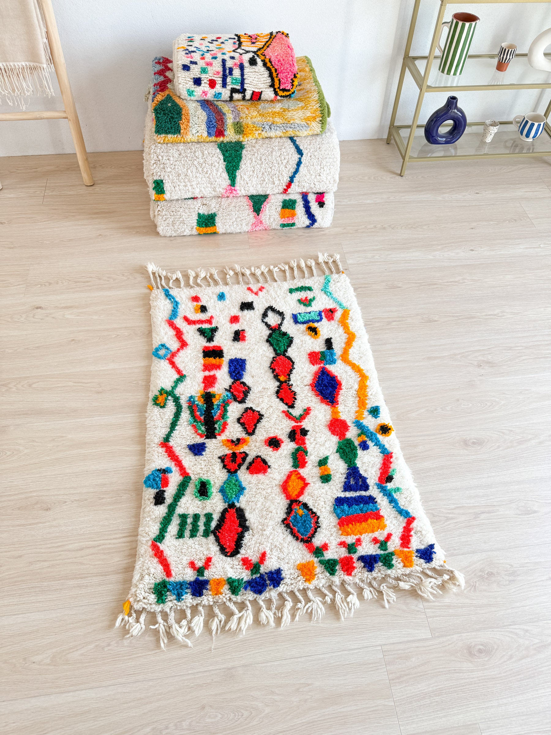 Colorful Berber rug 79 x 130 cm - n°2130