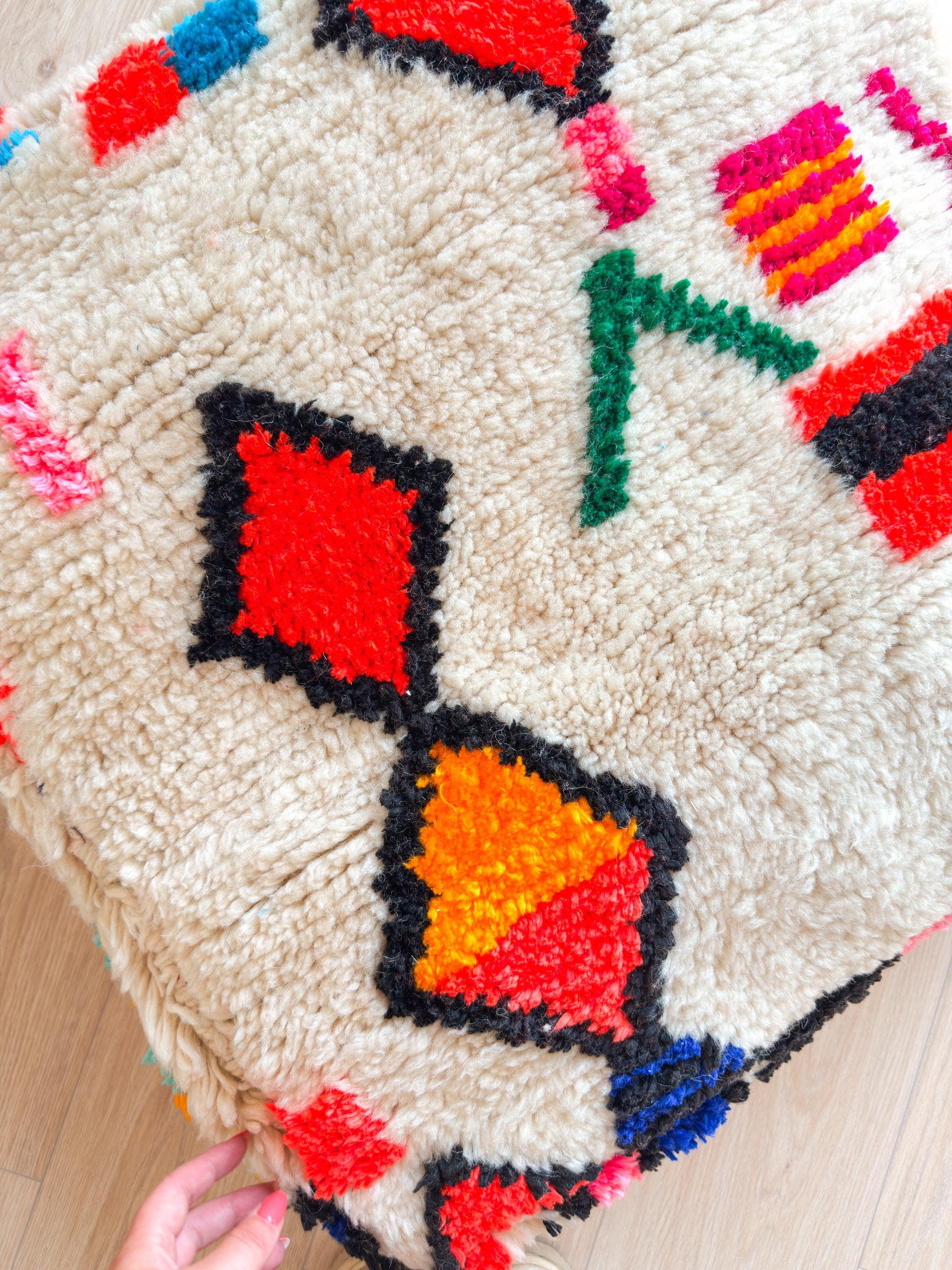 Moroccan pouf, colorful Berber pouf - 60 x 60 cm - n°45