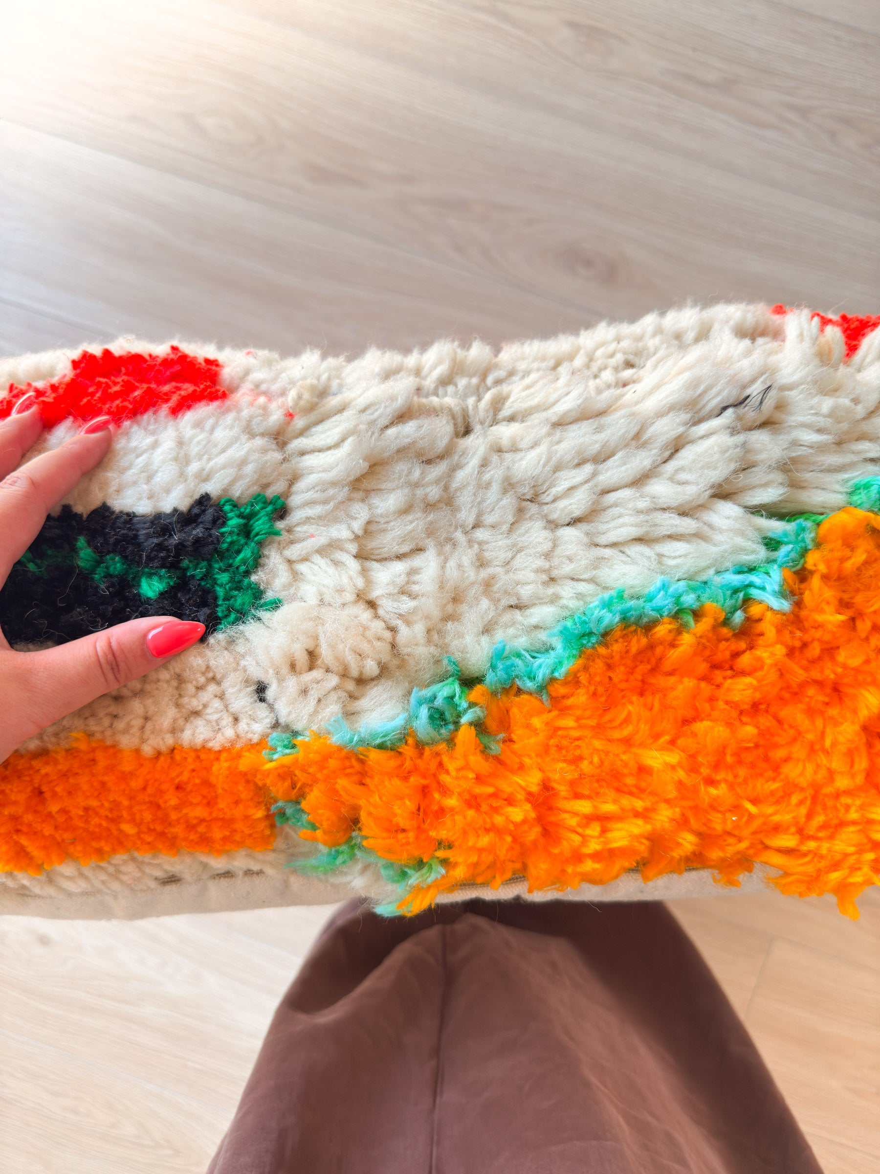 Moroccan pouf, colorful Berber pouf - 60 x 60 cm - n°45