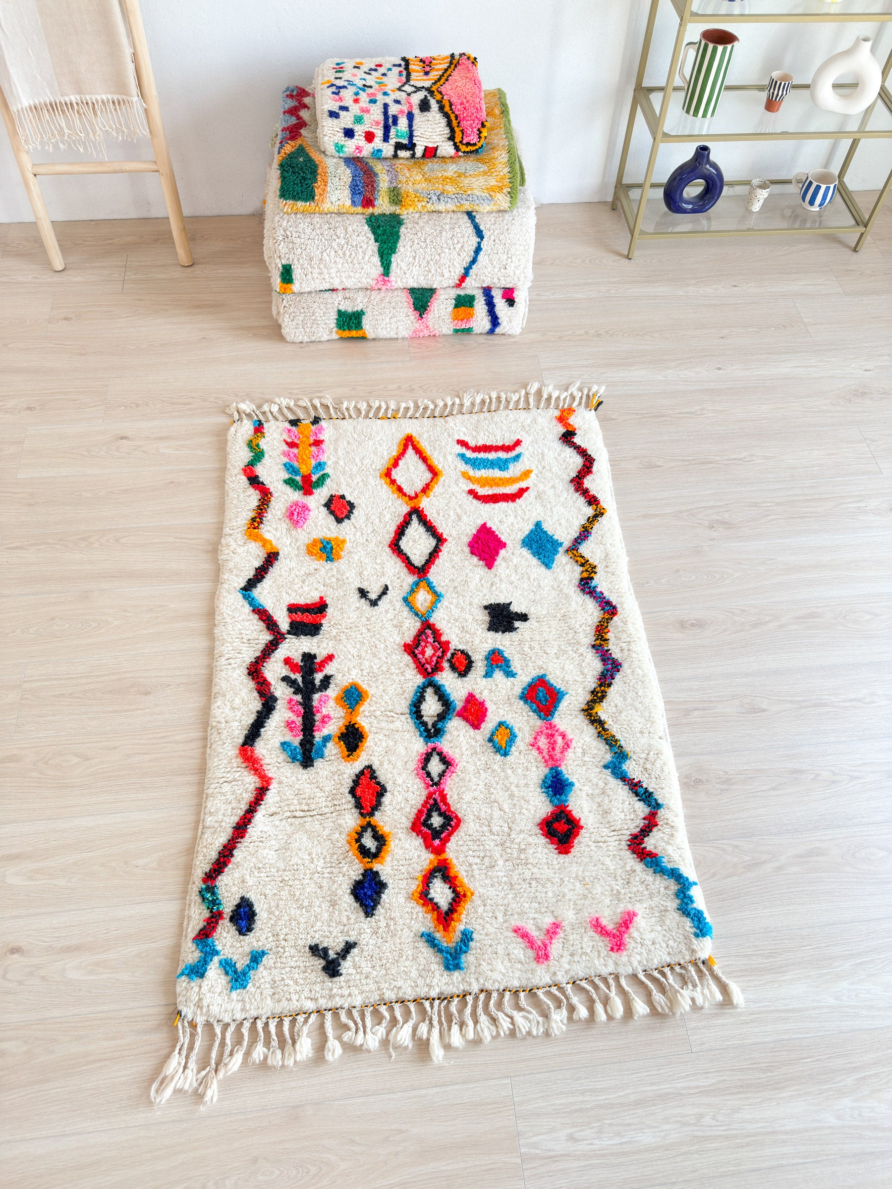 Colorful Berber rug 104 x 167 cm - n°2233