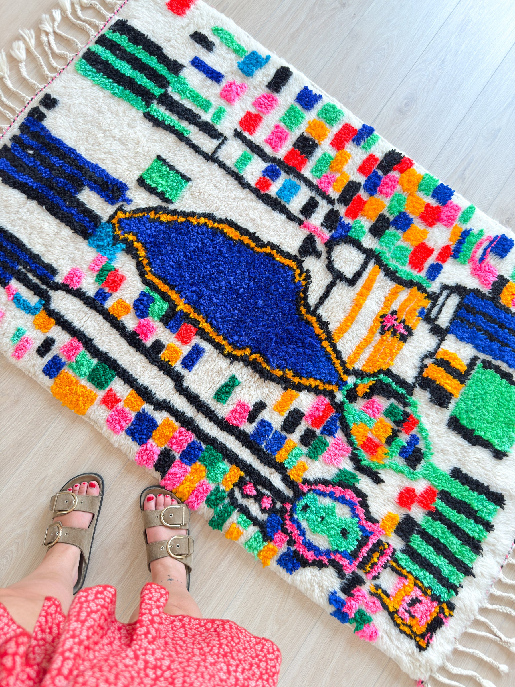 Colorful Berber rug 103 x 189 cm - n°2213