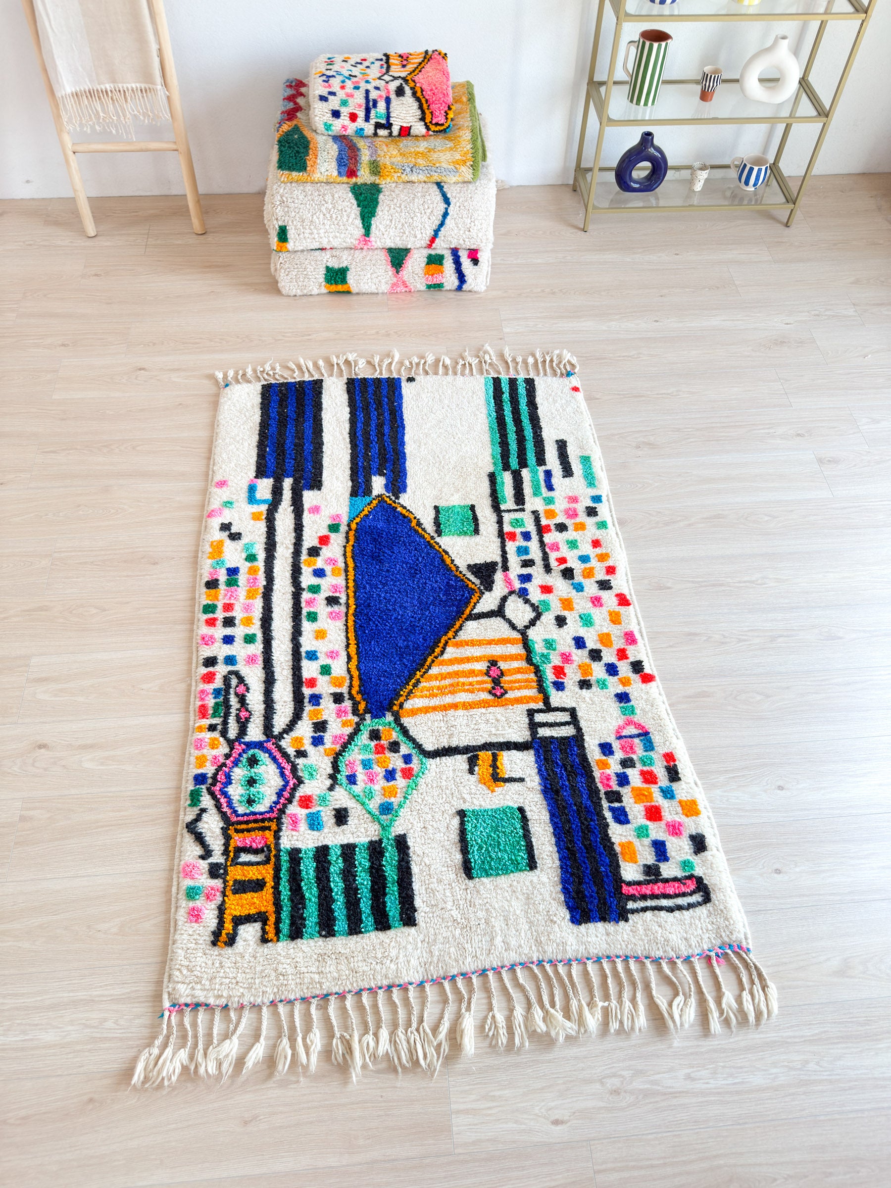 Colorful Berber rug 120 x 208 cm - n°2212