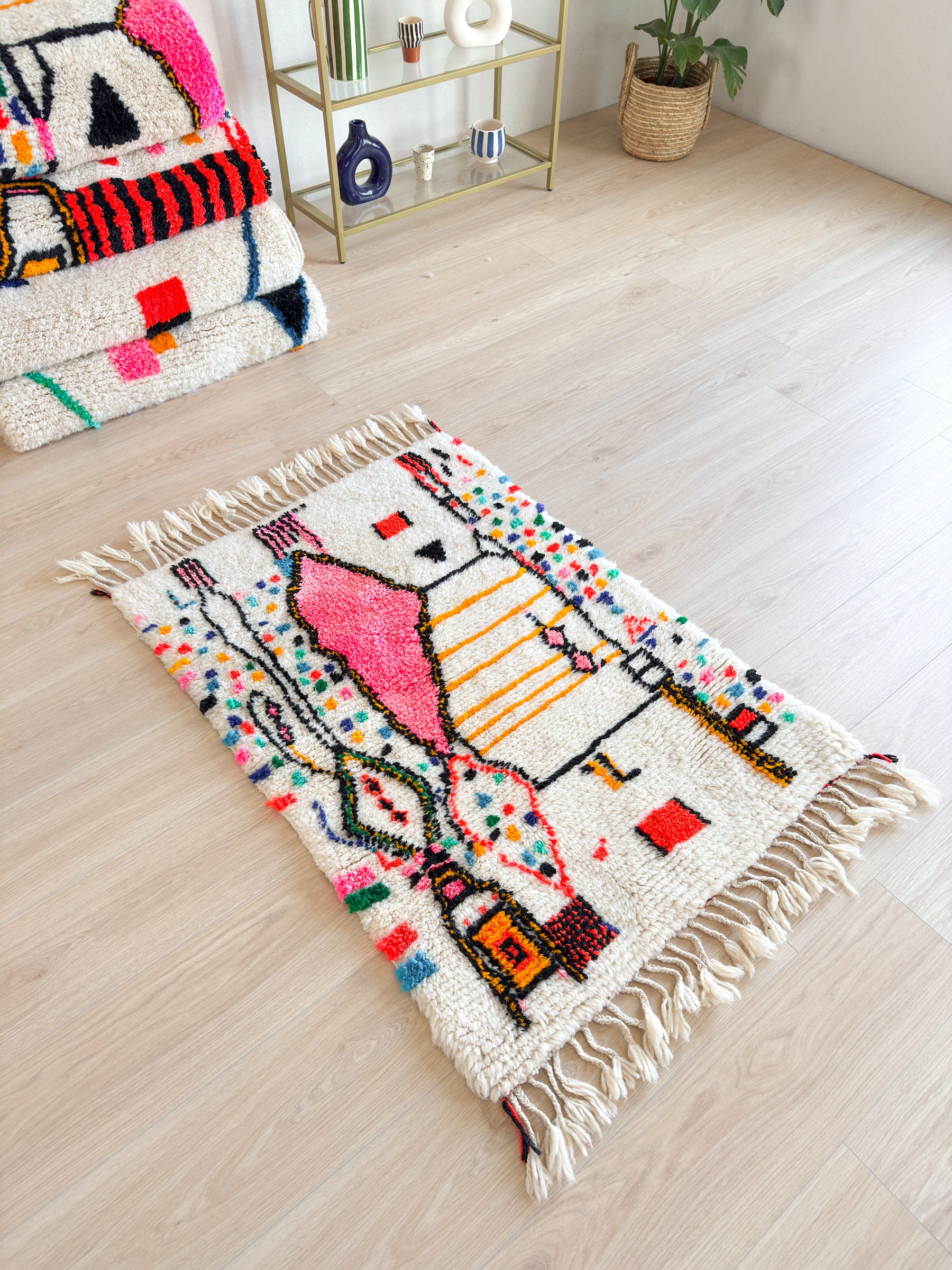 Colorful Berber rug 83 x 130 cm - n°1704