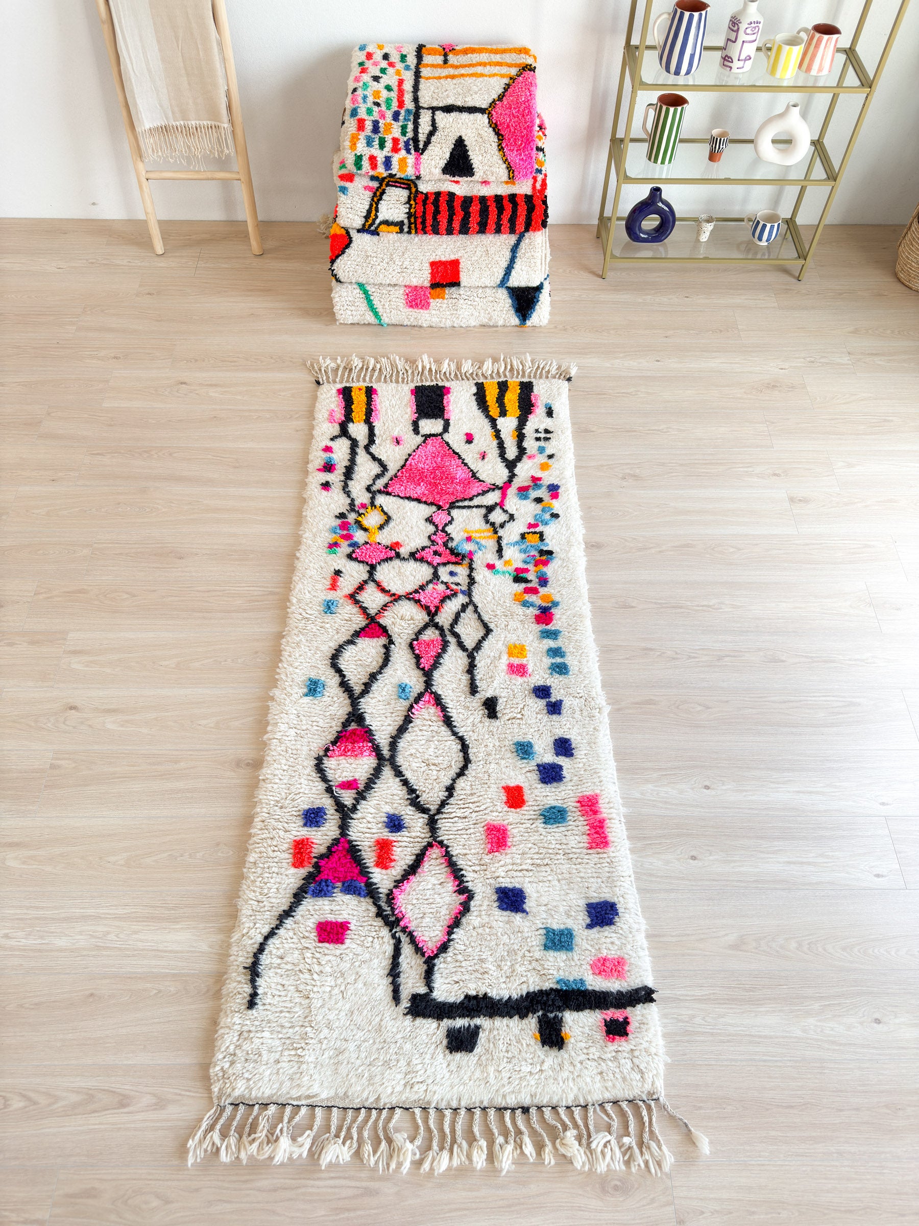 Colorful Berber hallway rug 90 x 248 cm - n°1382