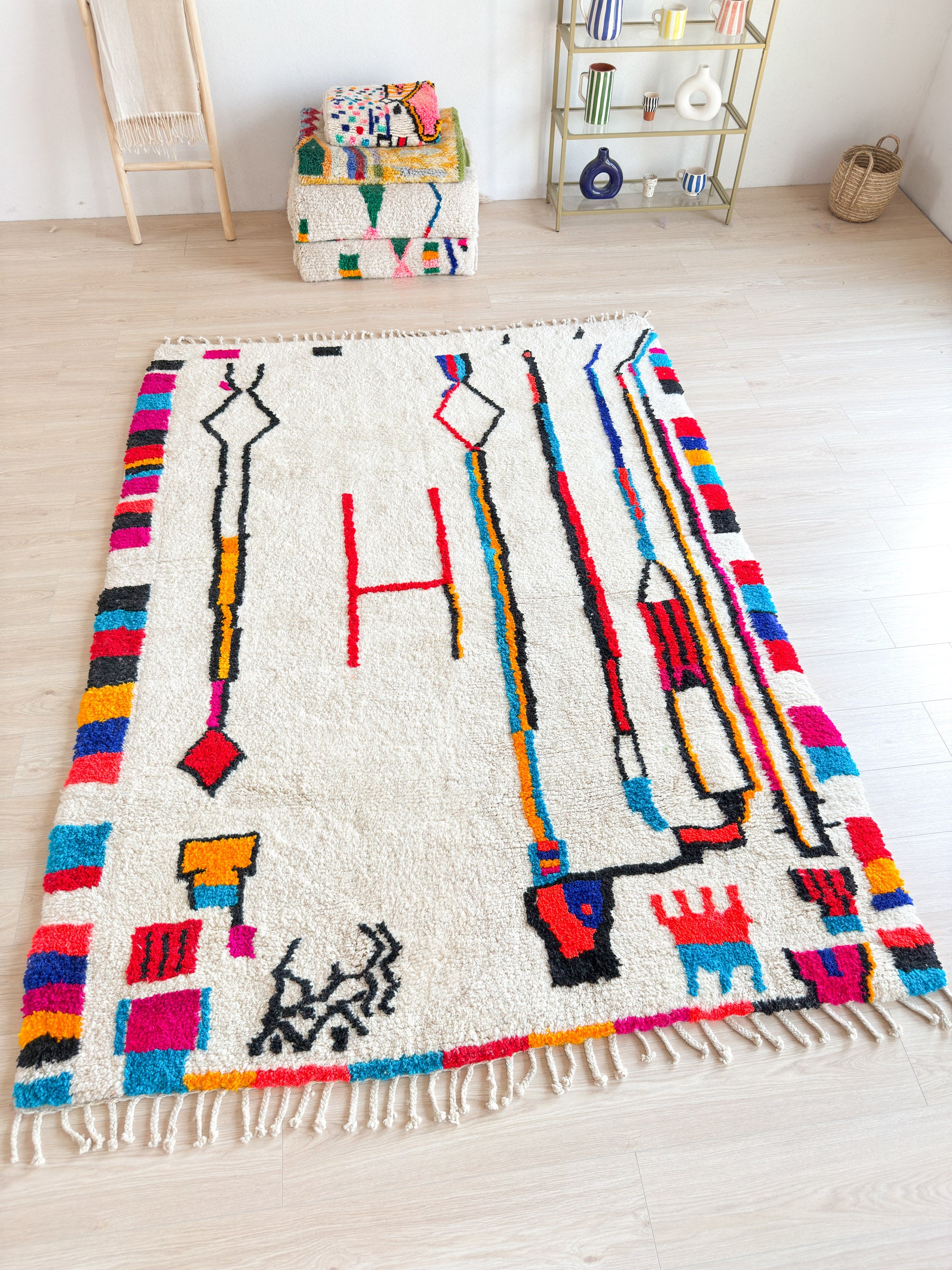 Colorful Berber rug 196 x 287 cm - no. 2129