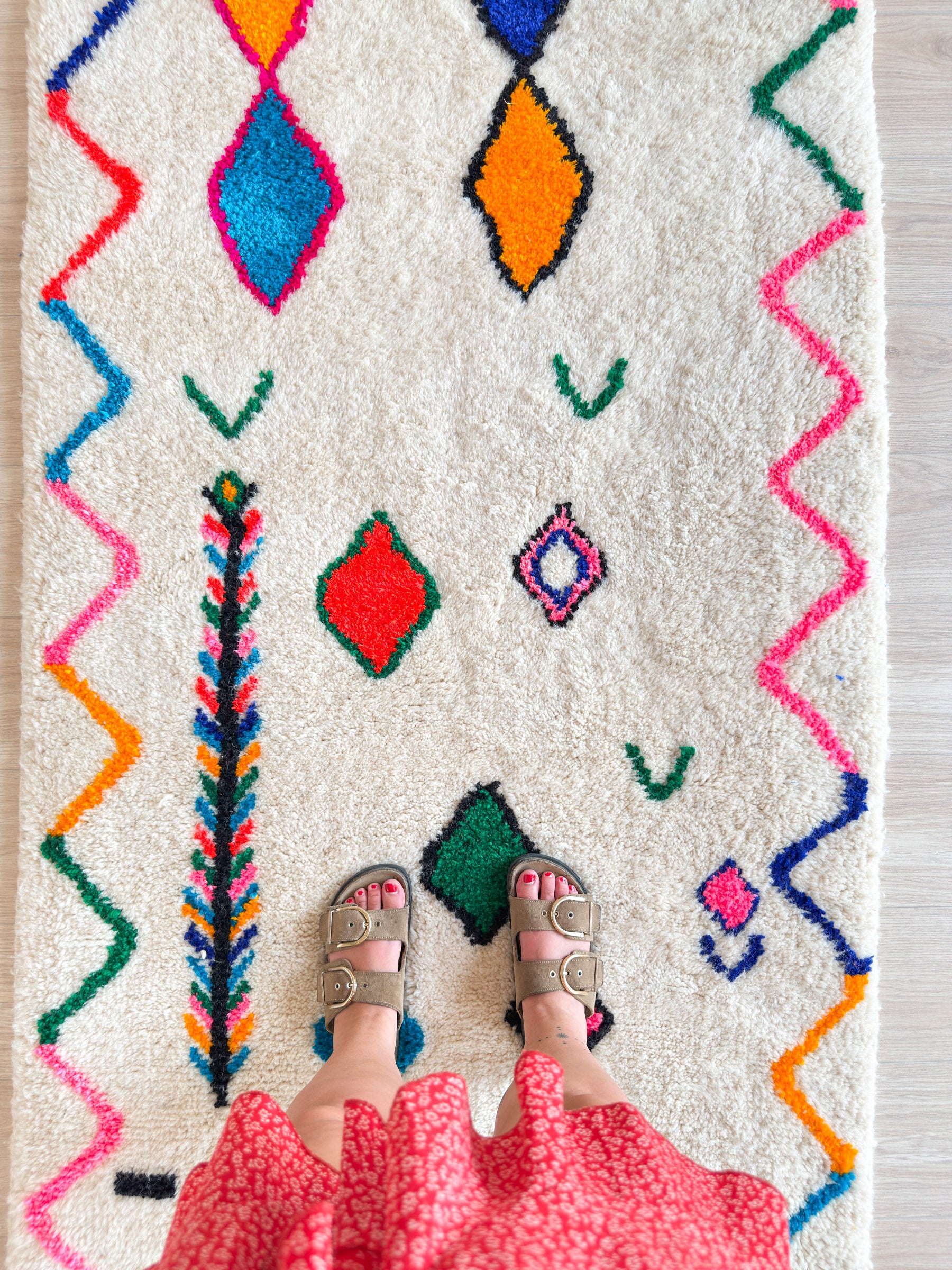 Farbenfroher Berber-Läuferteppich 108 x 347 cm - Nr. 2235
