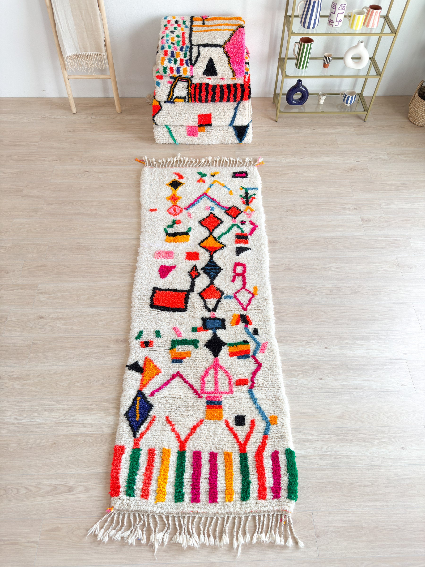 Colorful Berber Hallway Rug 88 x 263 cm - n°1870