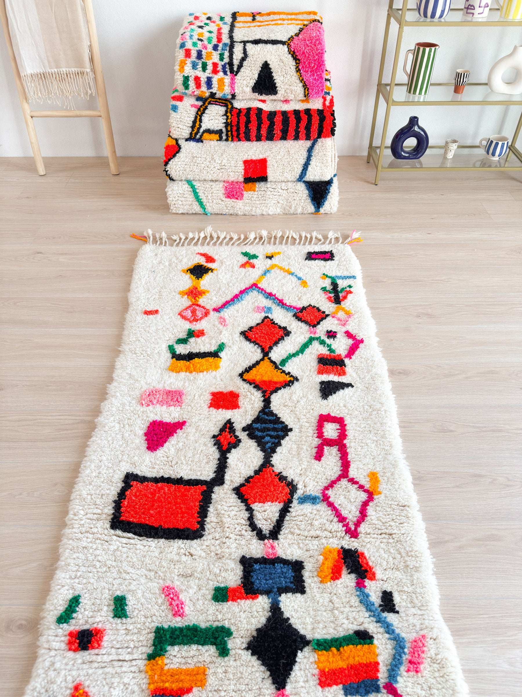 Colorful Berber Hallway Rug 88 x 263 cm - n°1870