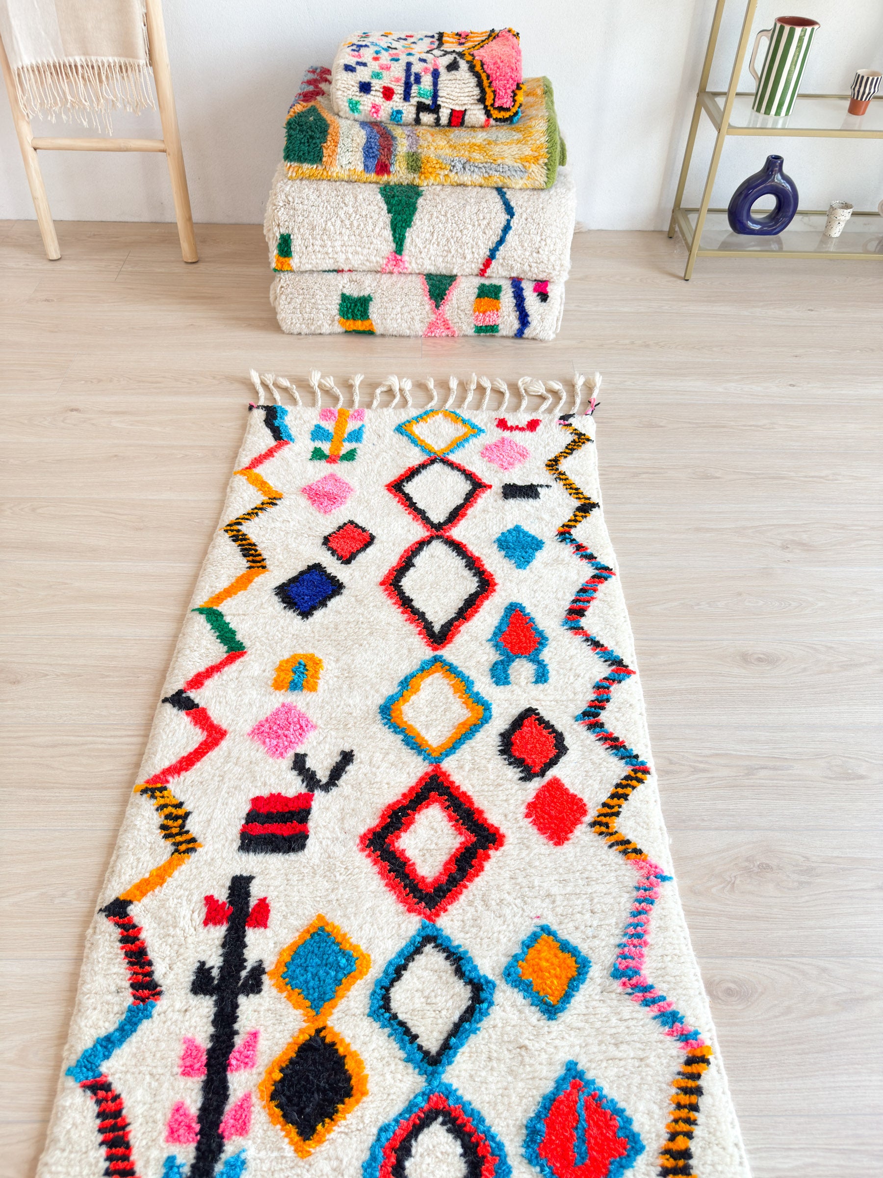Colorful Berber Runner Rug 82 x 263 cm - No. 2234