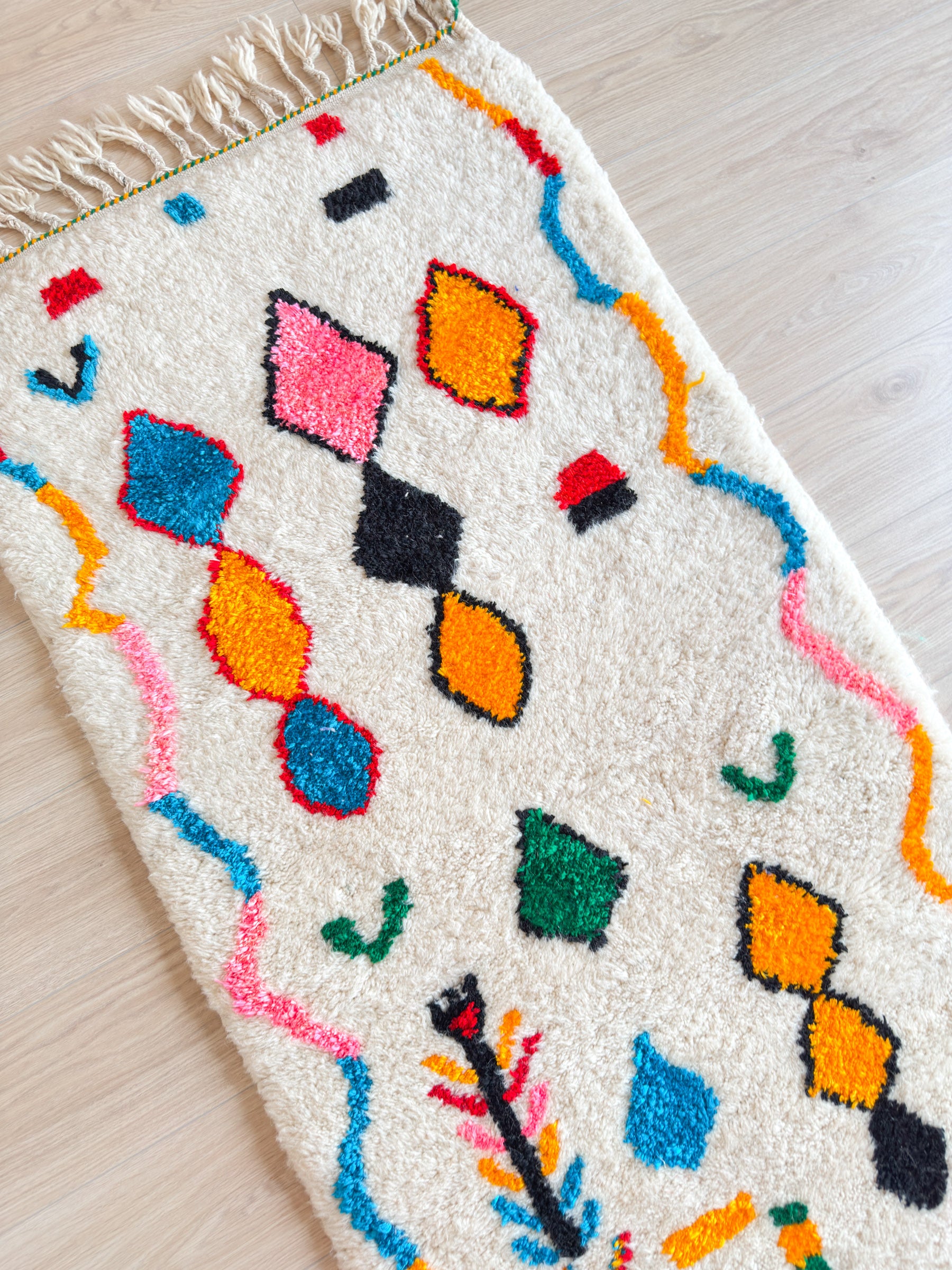 Farbenfroher Berber-Läuferteppich 90 x 295 cm - Nr. 2237