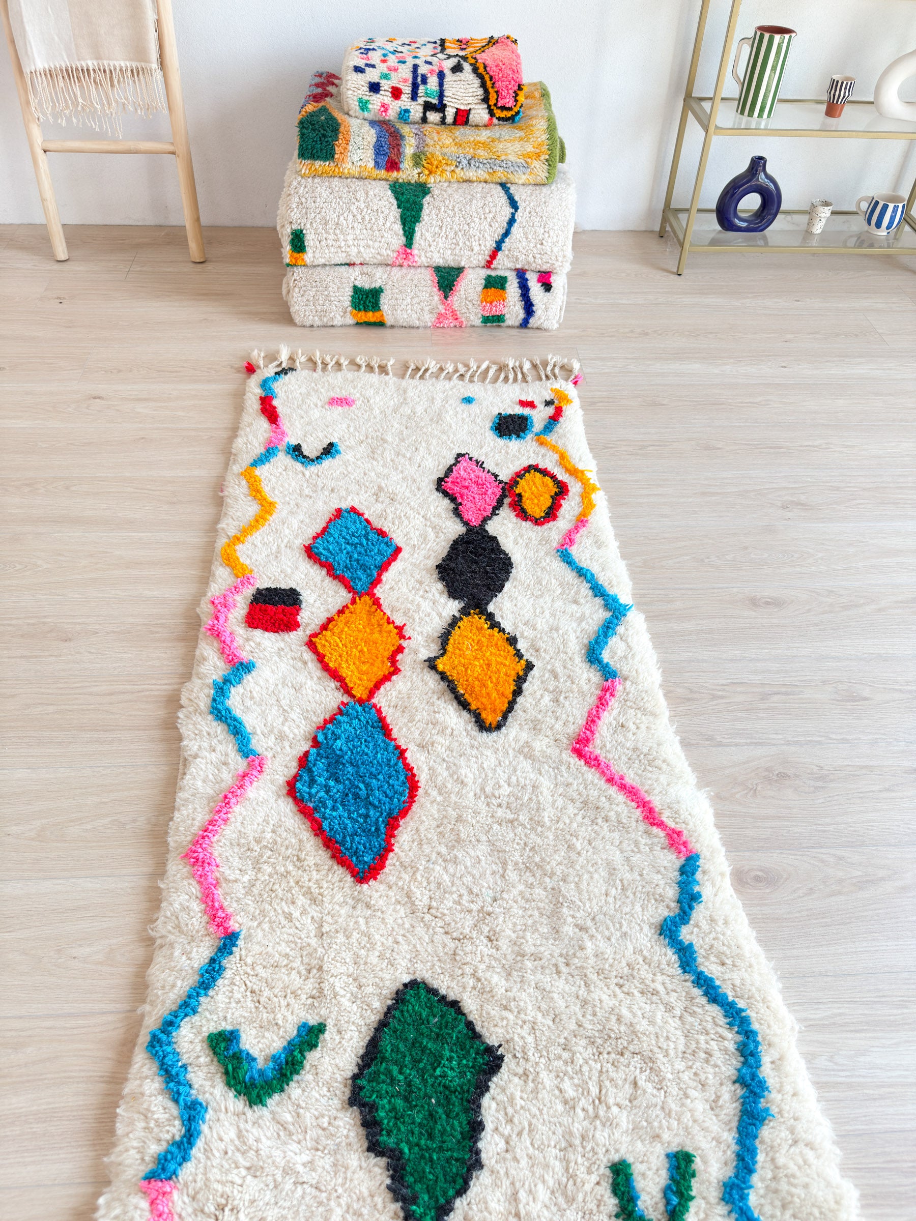Colorful Berber Runner Rug 83 x 445 cm - No. 2225
