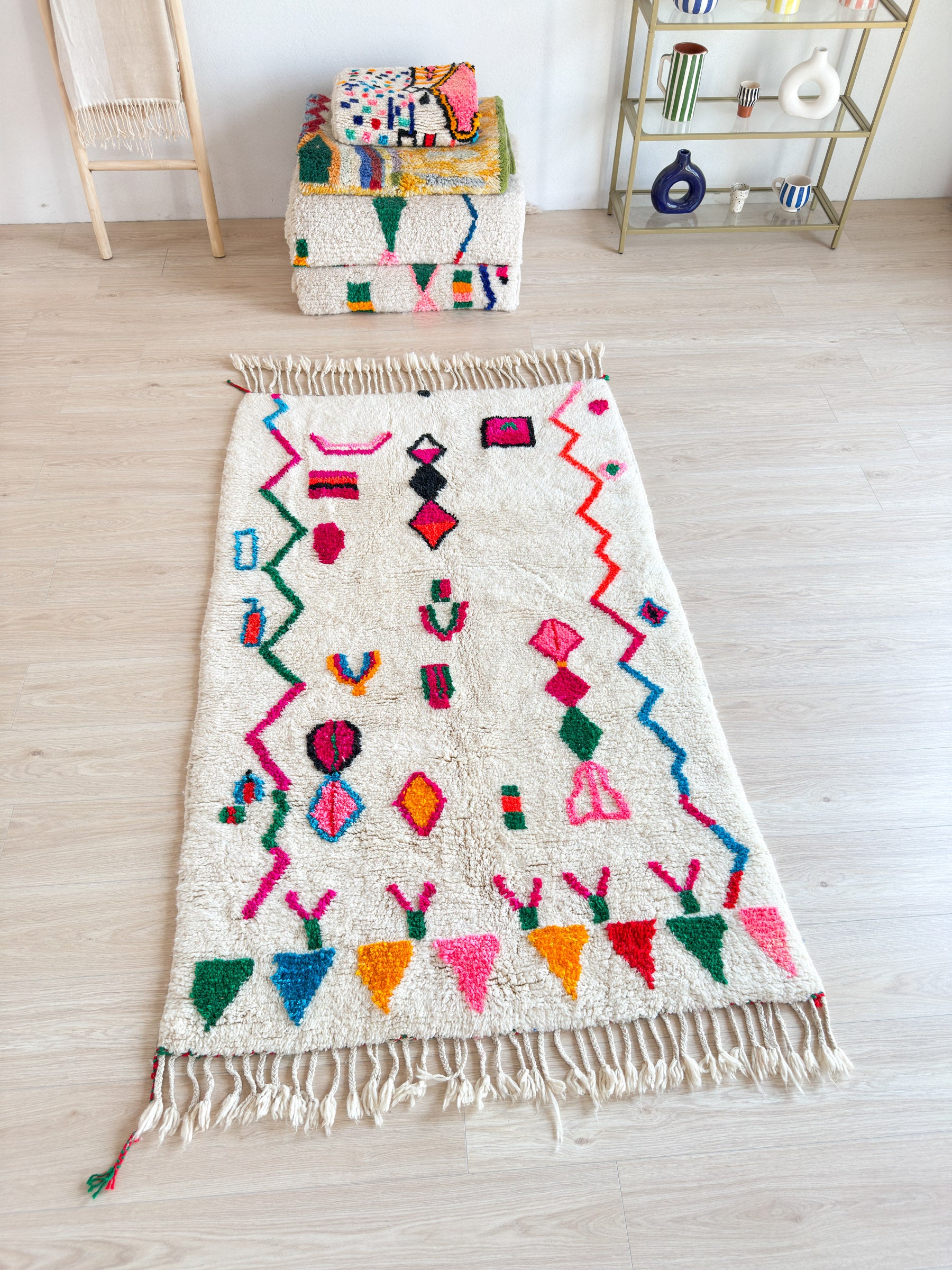 Colorful Berber rug 121 x 219 cm - n°2253