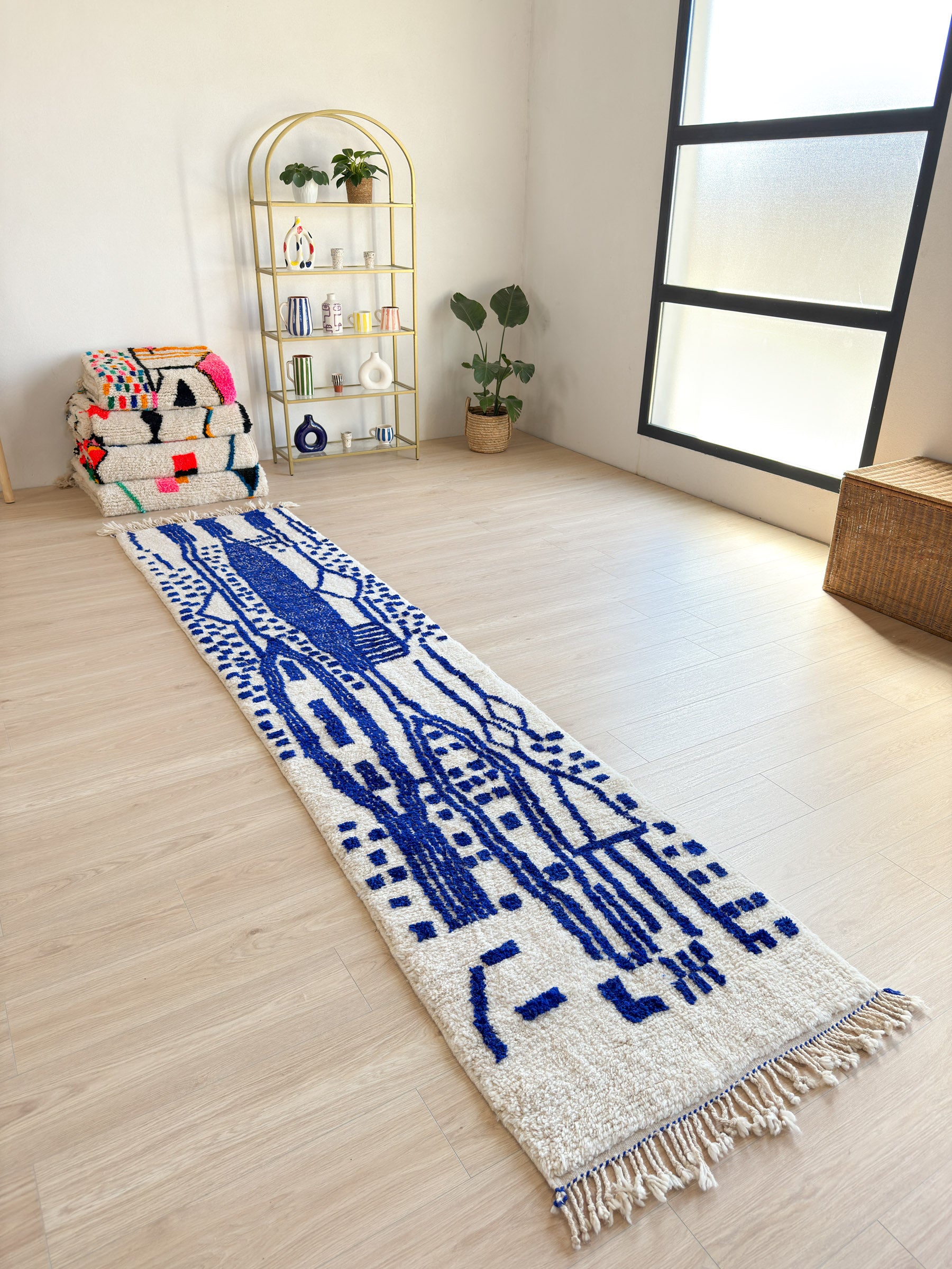 Colorful Berber runner rug 83 x 380 cm - n°1851