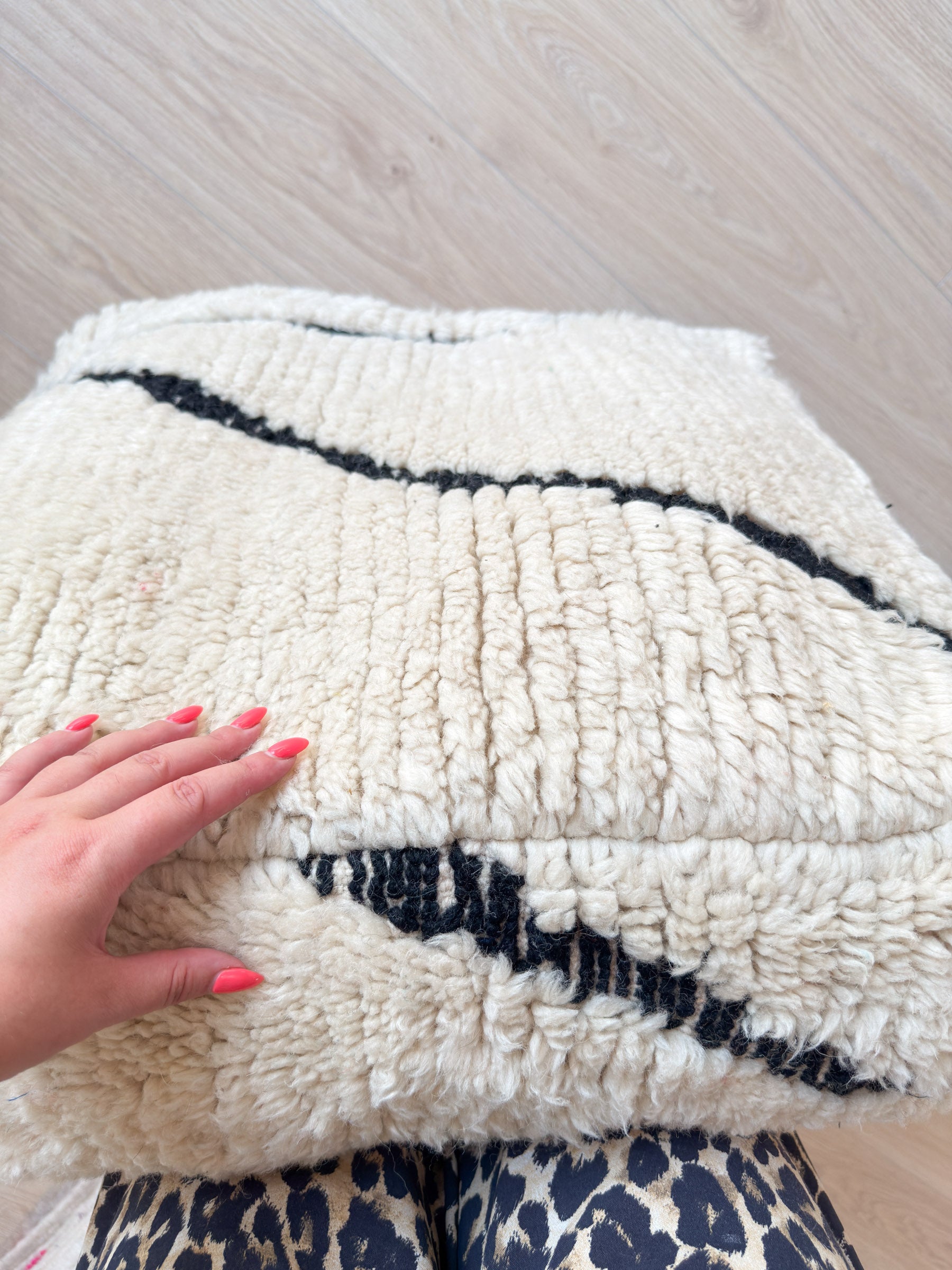 Moroccan pouf, colorful Berber pouf - 60 x 60 cm - n°60
