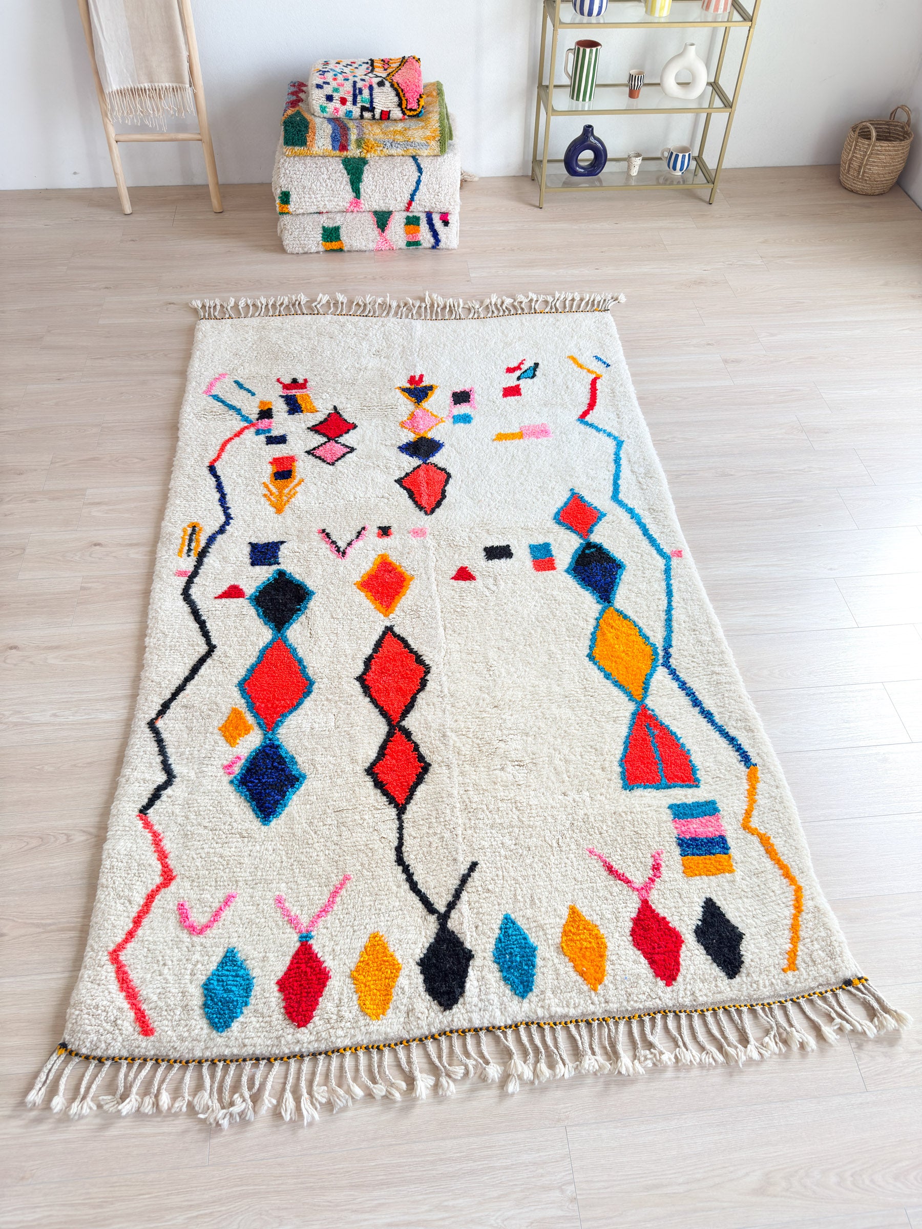 Colorful Moroccan Rug 158 x 280 cm / 5.2 x 9.2 ft - n°1425