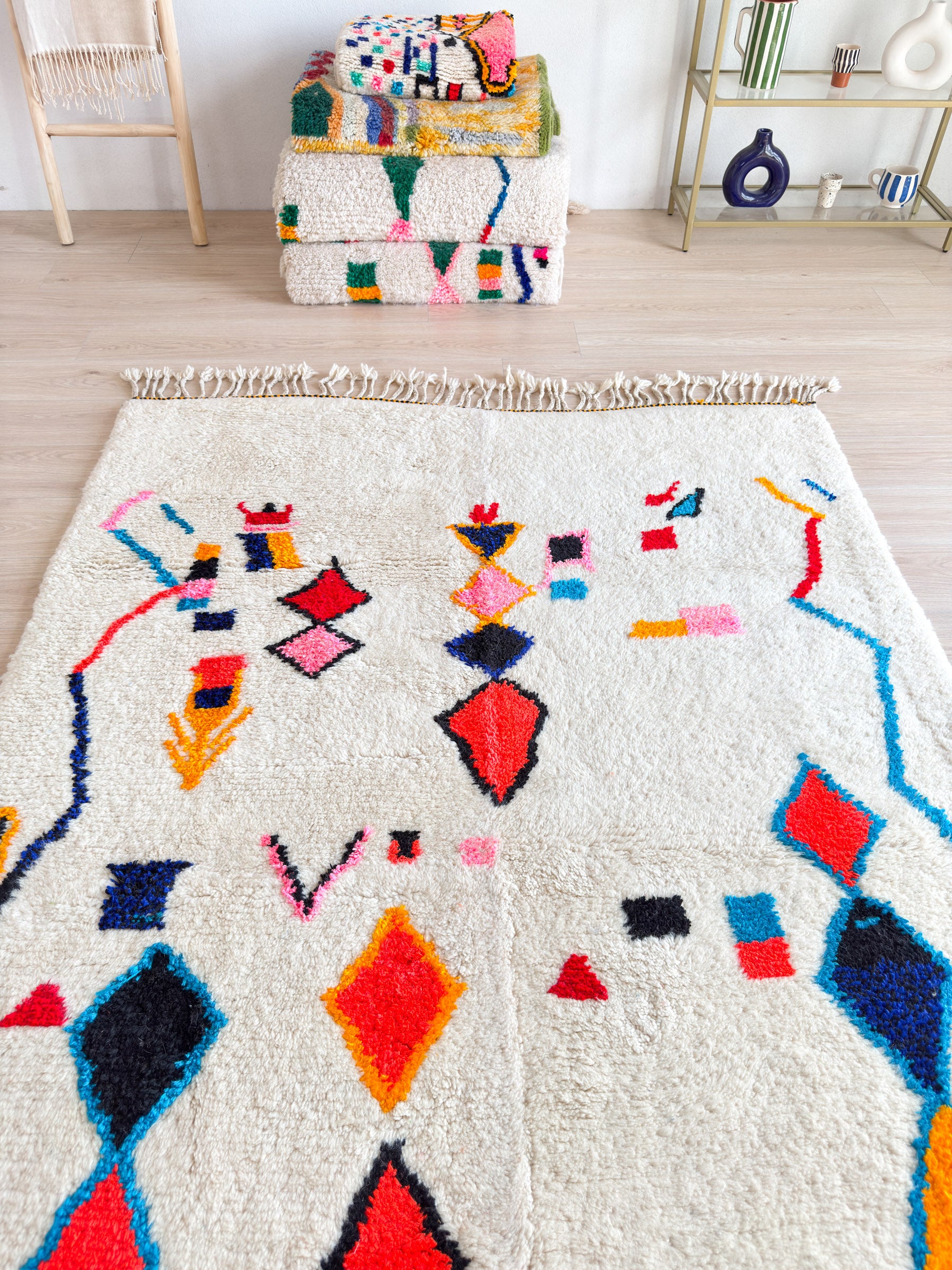 Colorful Moroccan Rug 158 x 280 cm / 5.2 x 9.2 ft - n°1425