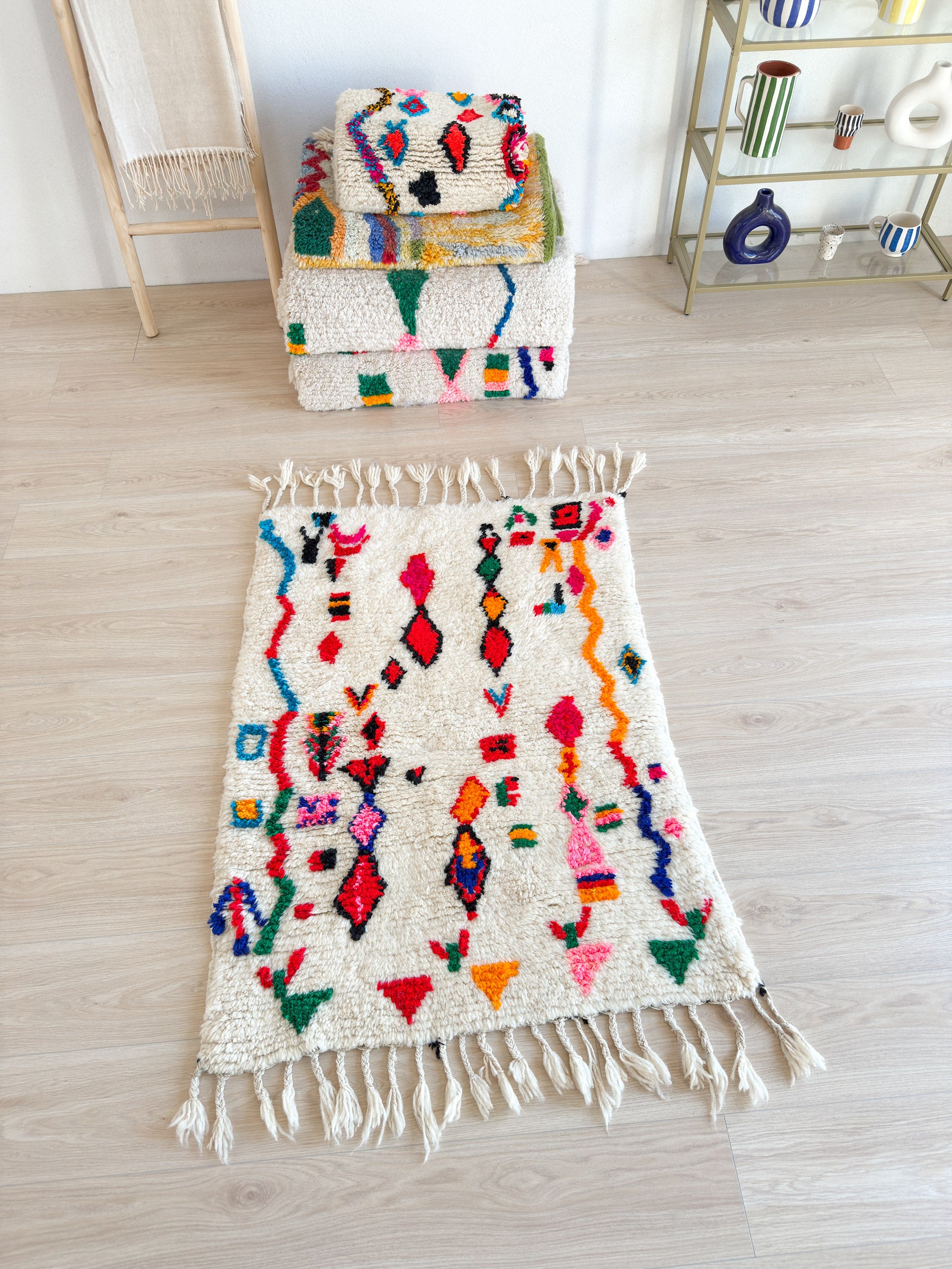 Bunter Berberteppich 93 x 150 cm - Nr. 2302