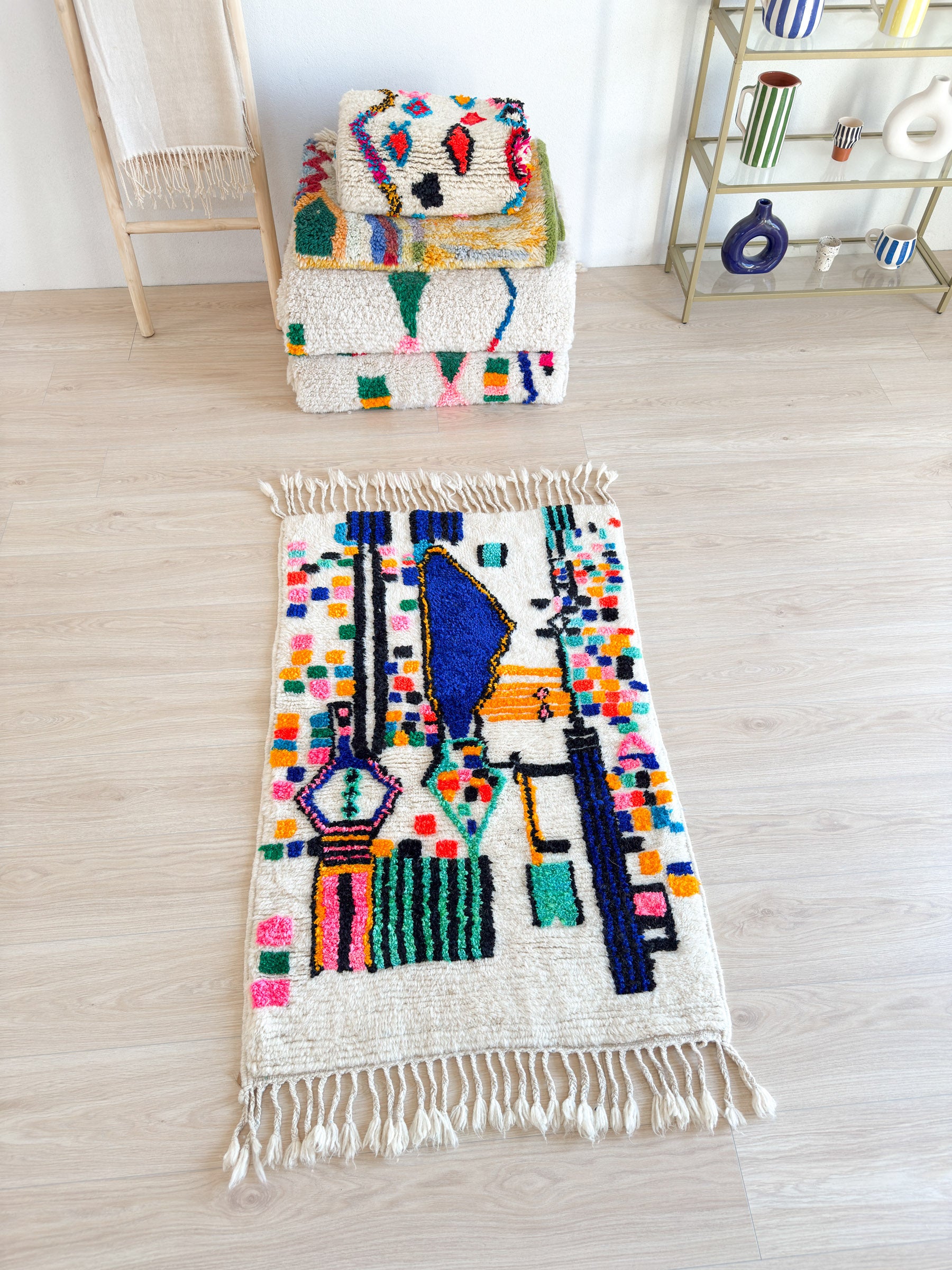 Bunter Berberteppich 84 x 156 cm - Nr. 2321