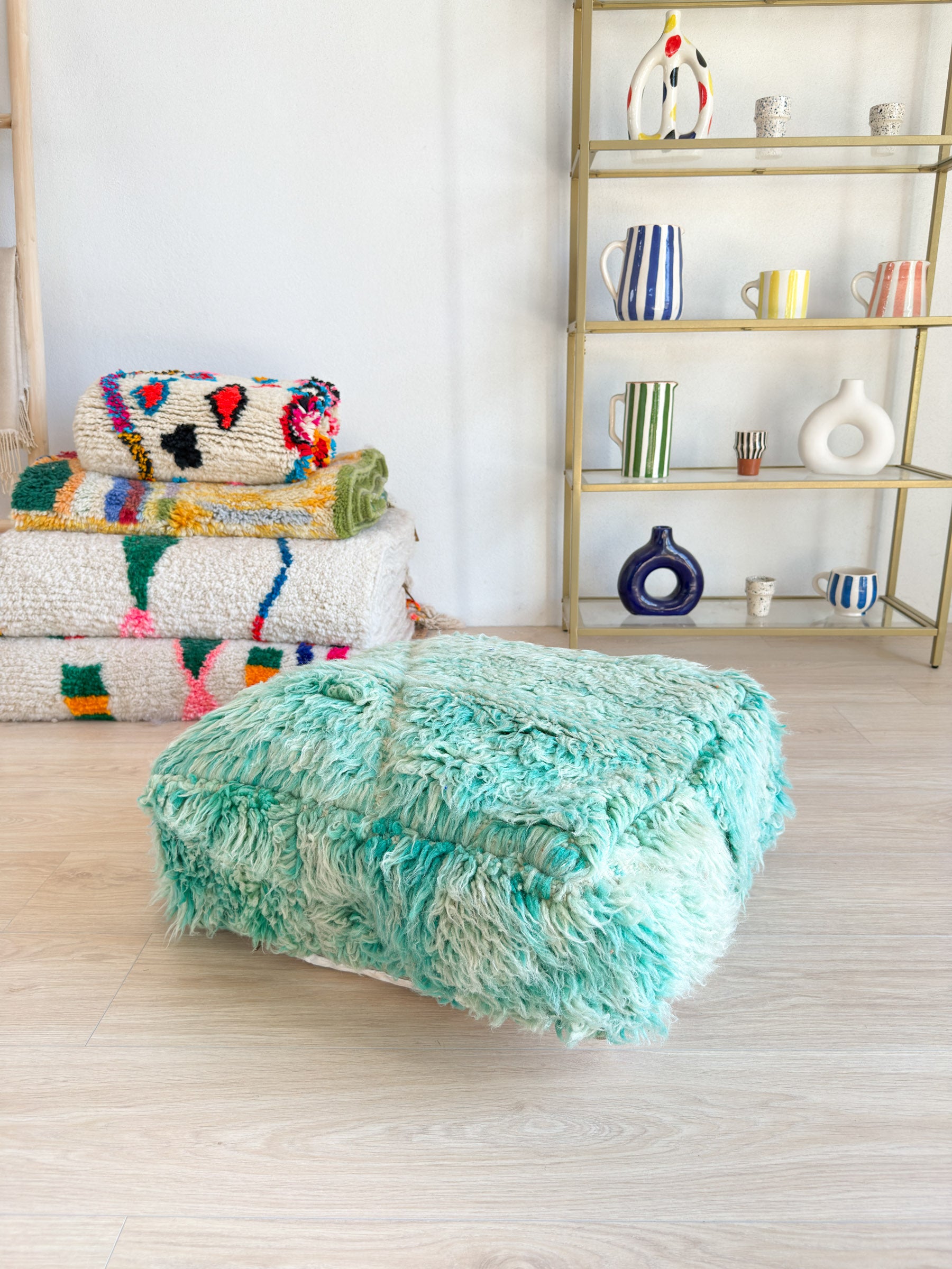 Pouf Marocain, pouf berbère coloré - 60 x 60 cm - n°62