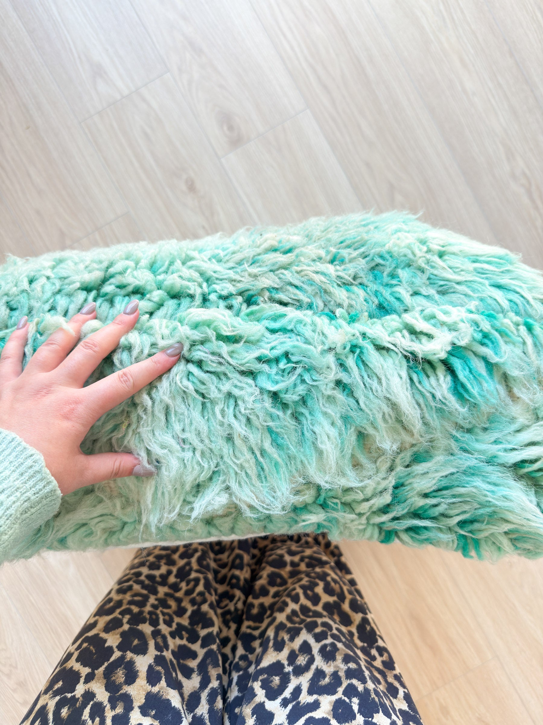 Moroccan pouf, colorful Berber pouf - 60 x 60 cm - n°62