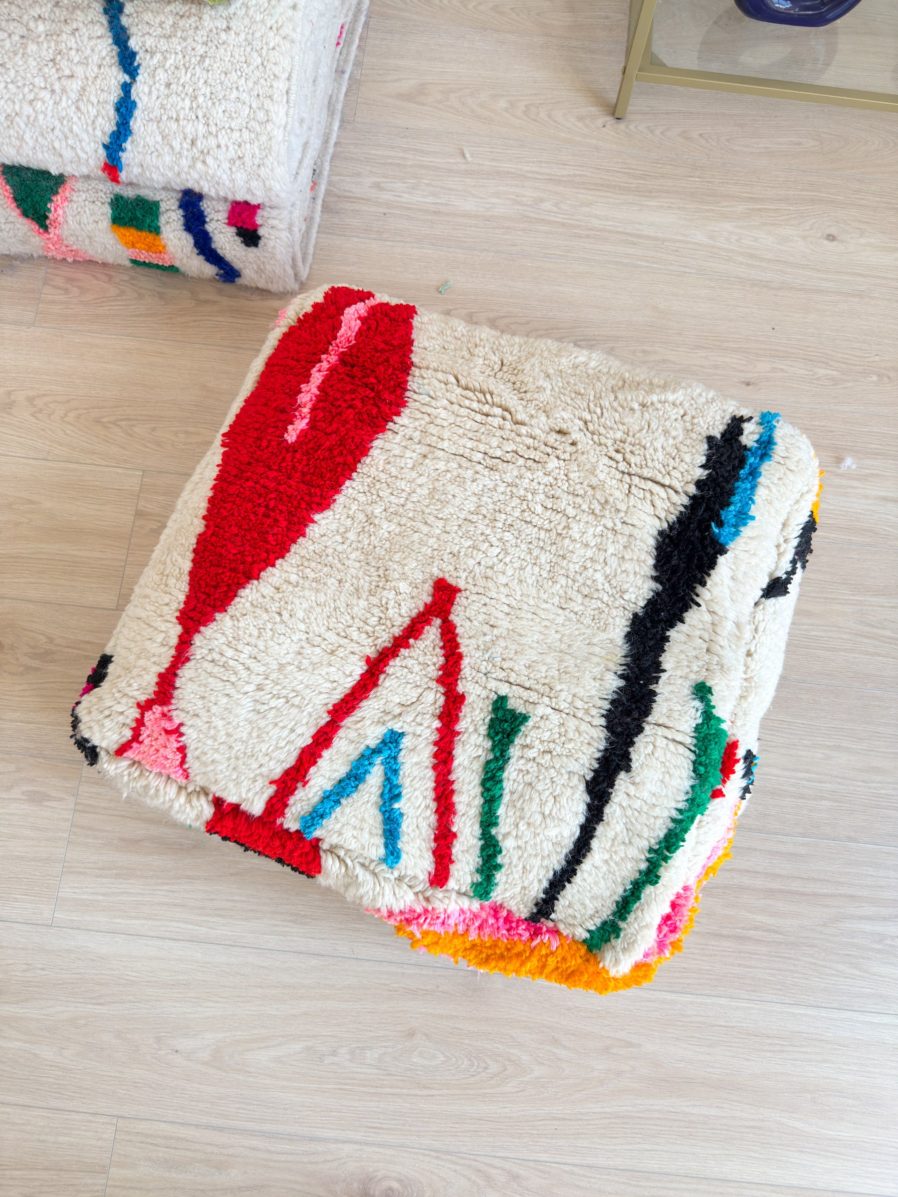 Pouf Marocain, pouf berbère coloré - 60 x 60 cm - n°26