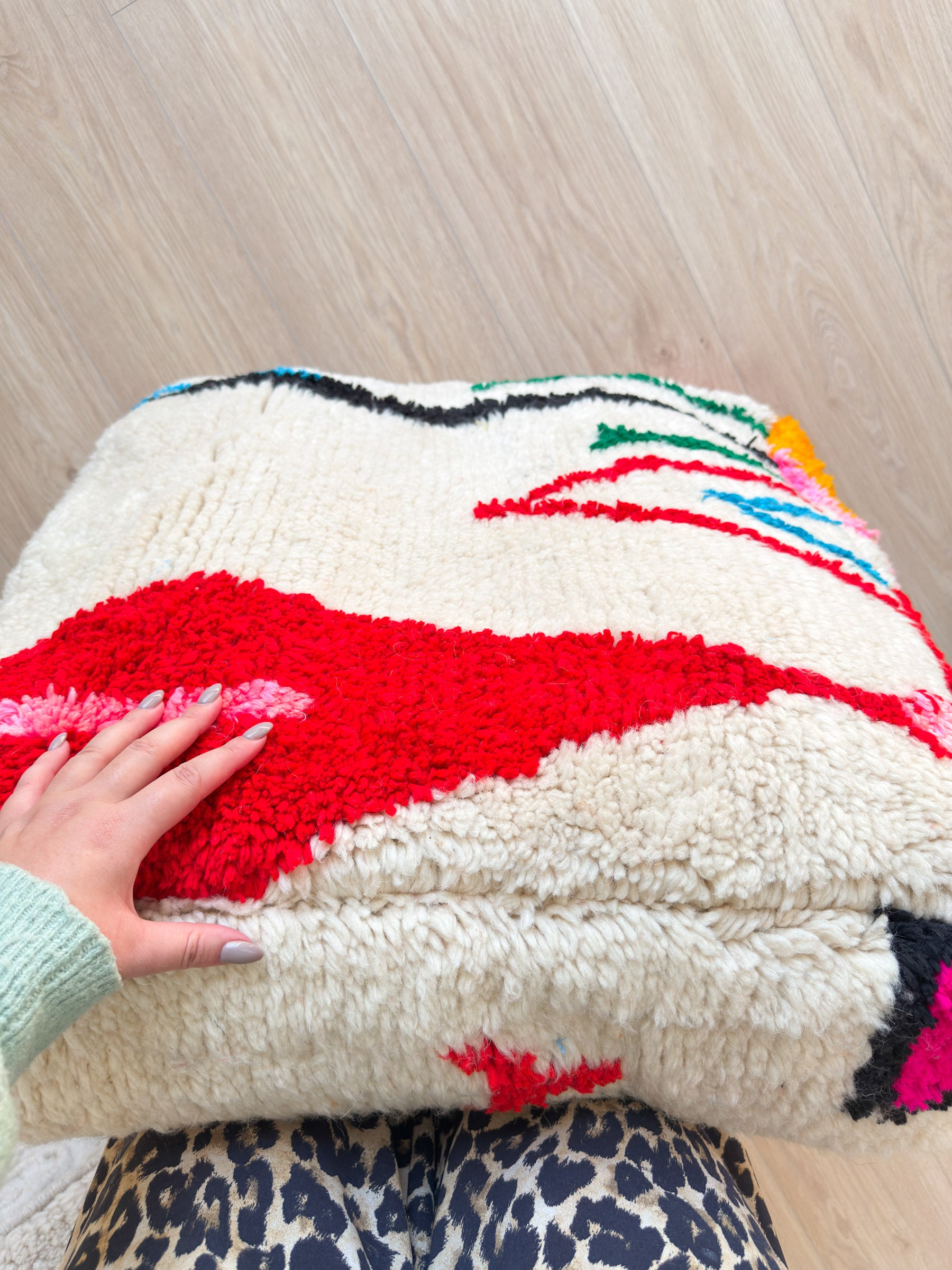 Pouf Marocain, pouf berbère coloré - 60 x 60 cm - n°26
