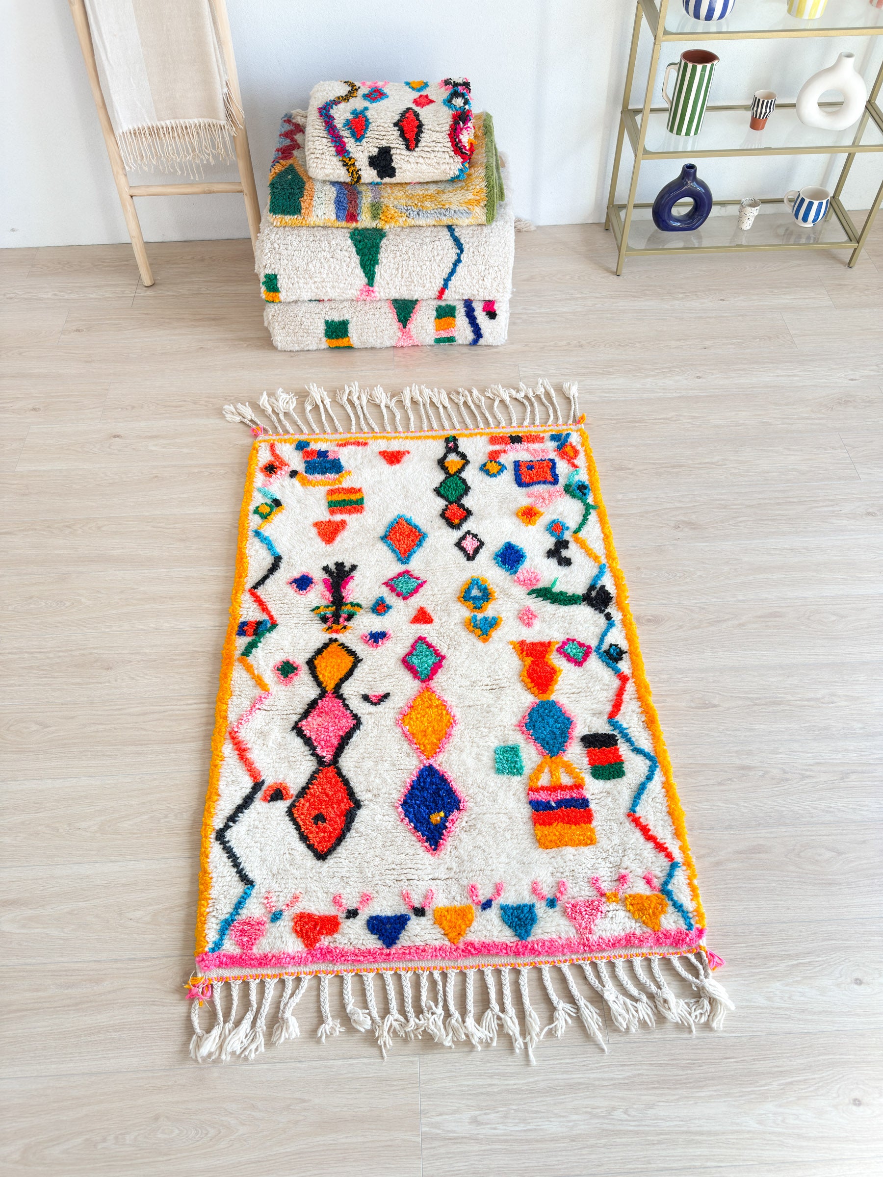 Tapis berbère coloré 100 x 170 cm - n°2386