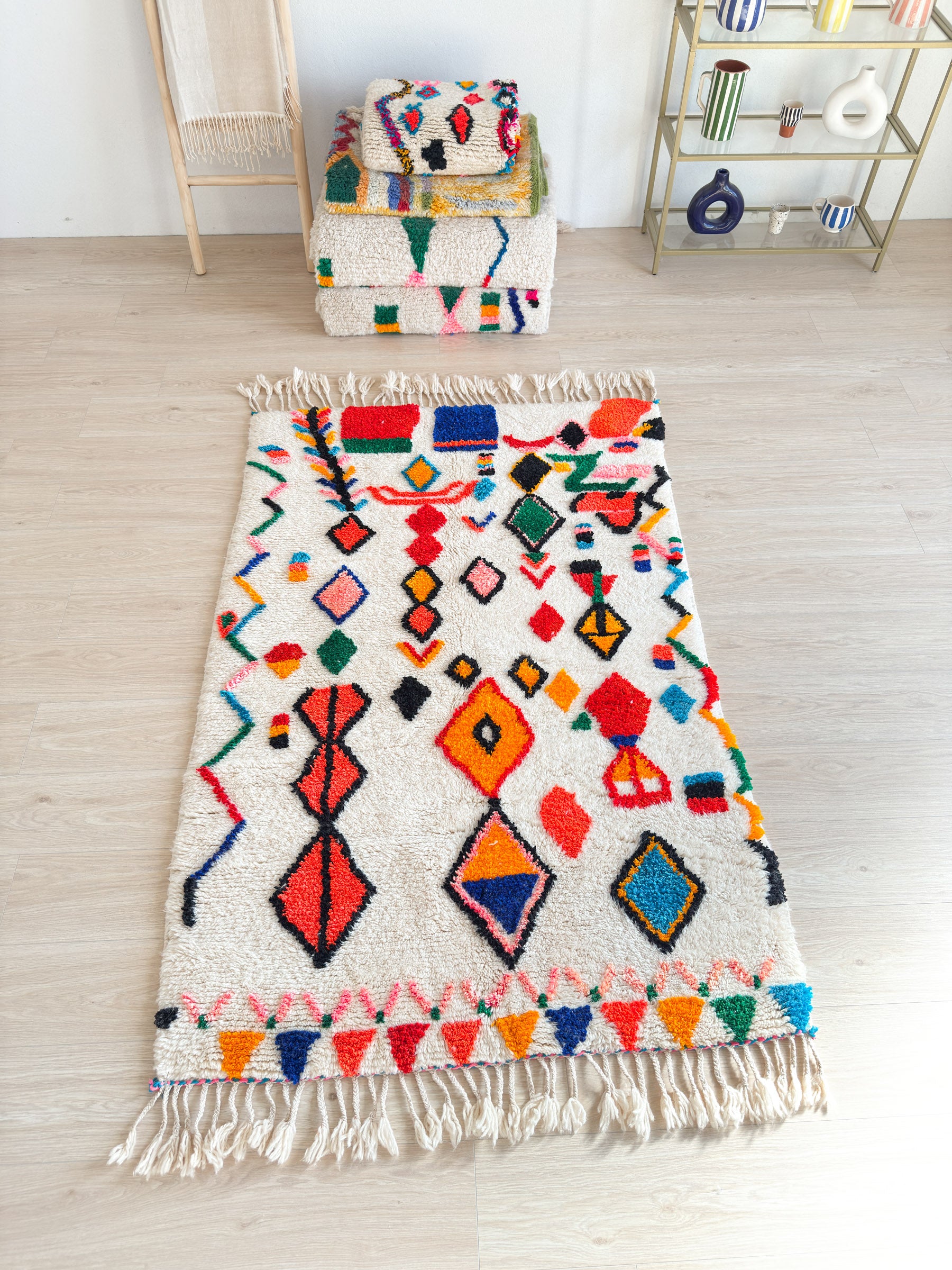 Tapis berbère coloré 123 x 210 cm - n°2375