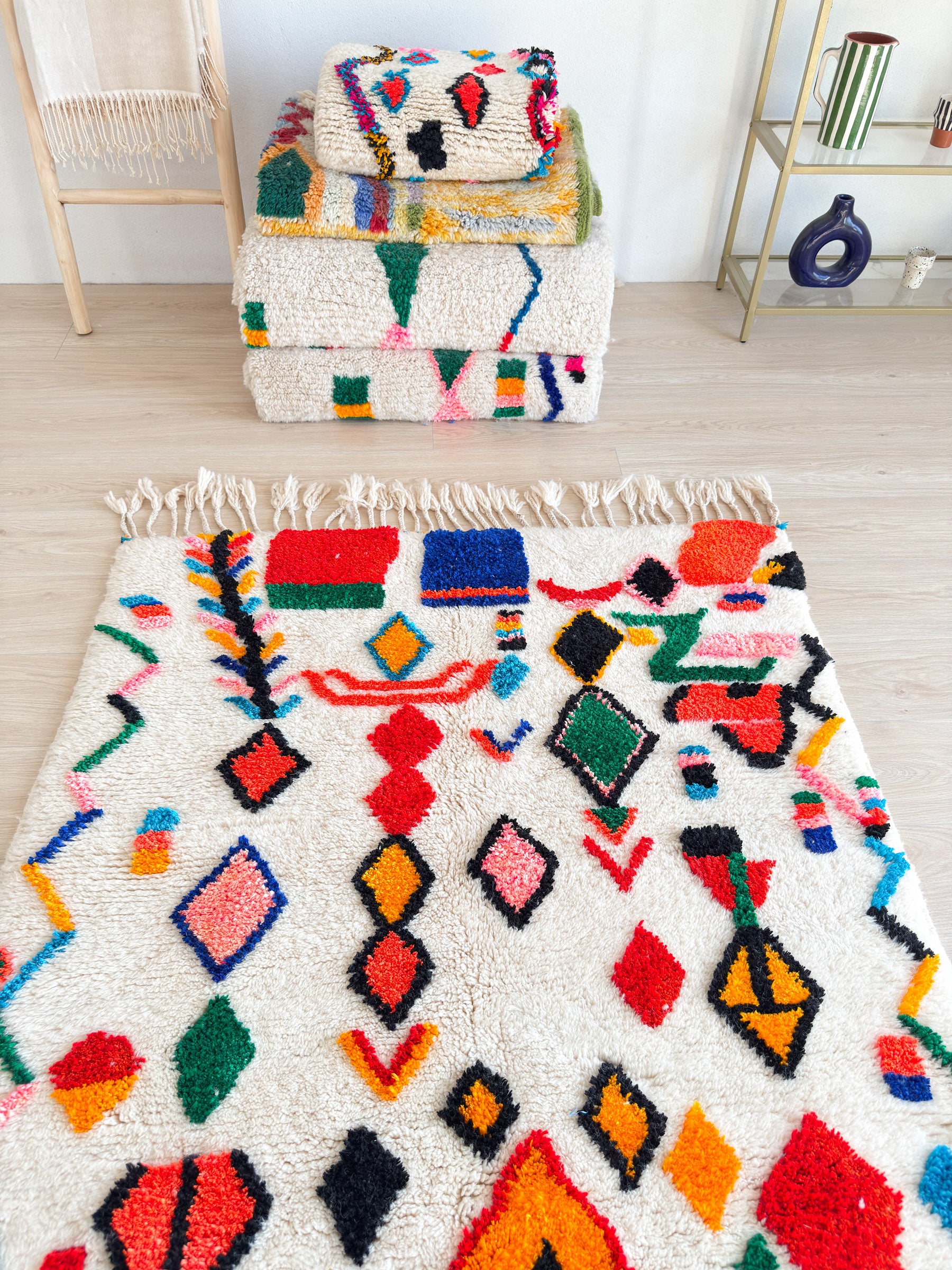 Tapis berbère coloré 123 x 210 cm - n°2375