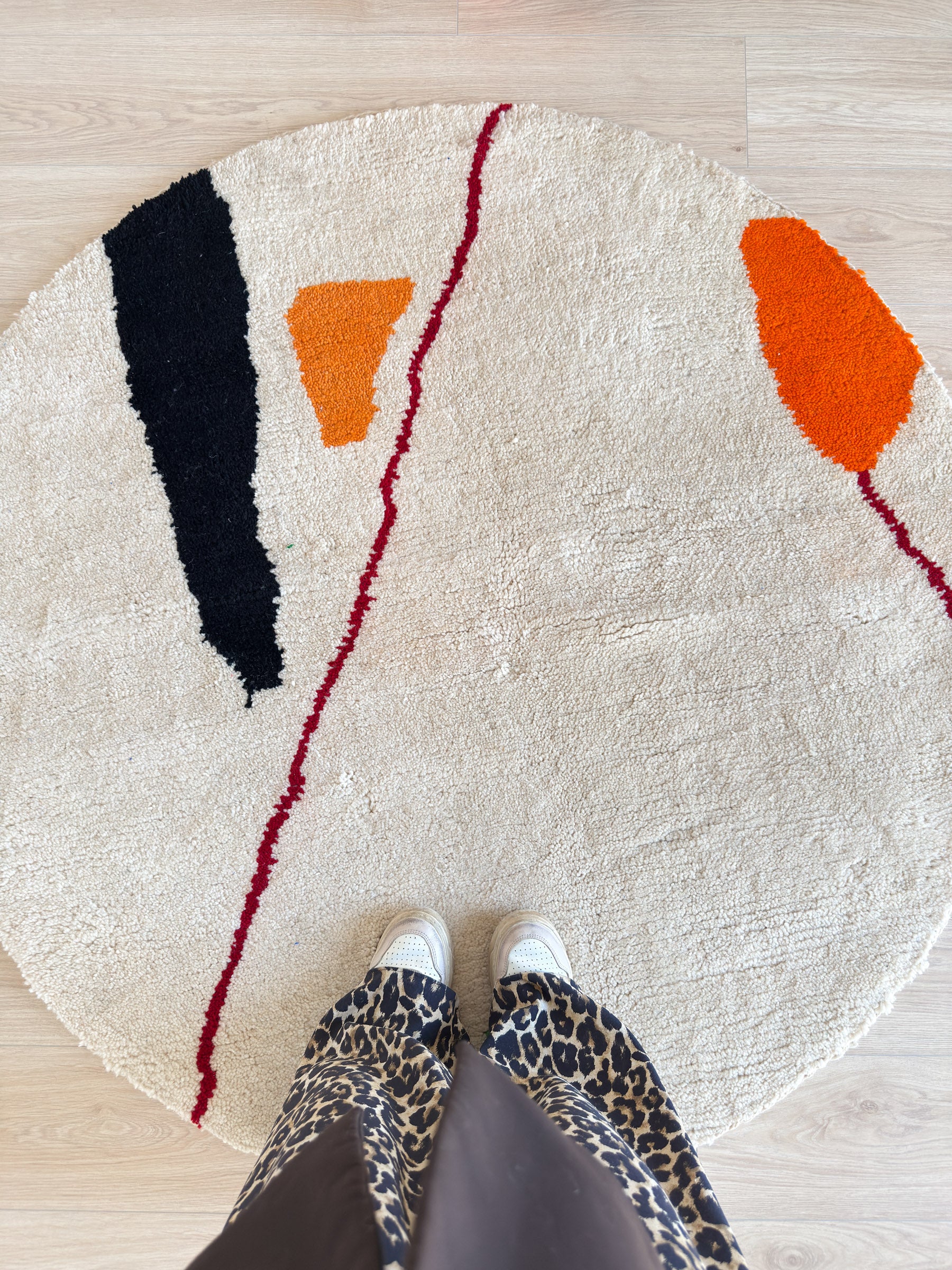 Colorful round Berber rug 140 cm - No. 2