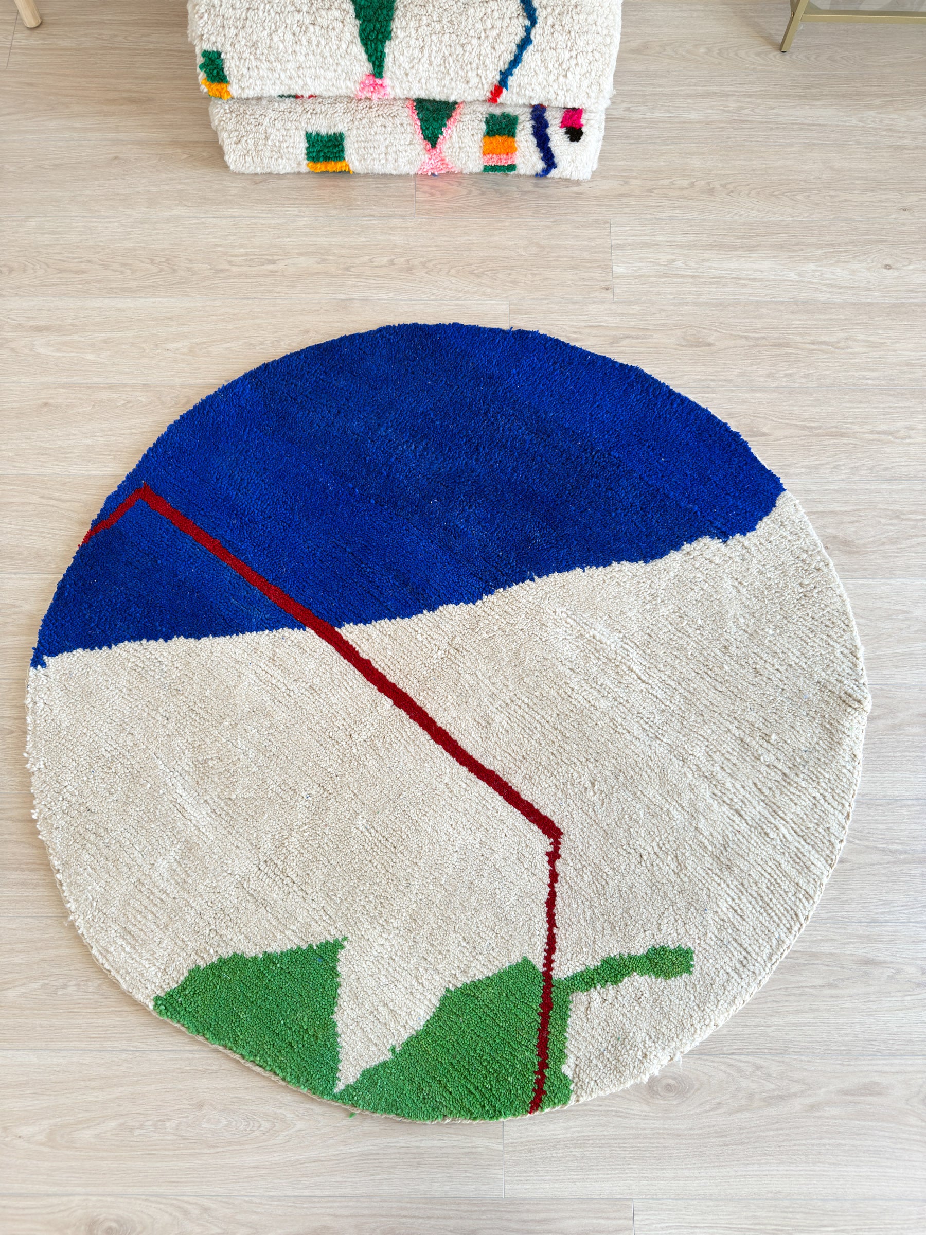 Colorful round Berber rug 138 cm - No. 3